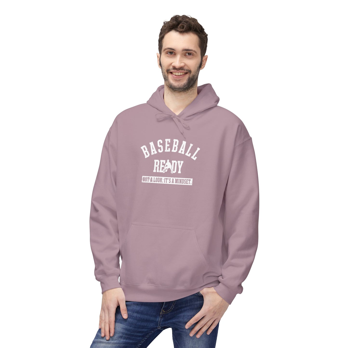 BASEBALL READY Adult Hoodie (White Font)