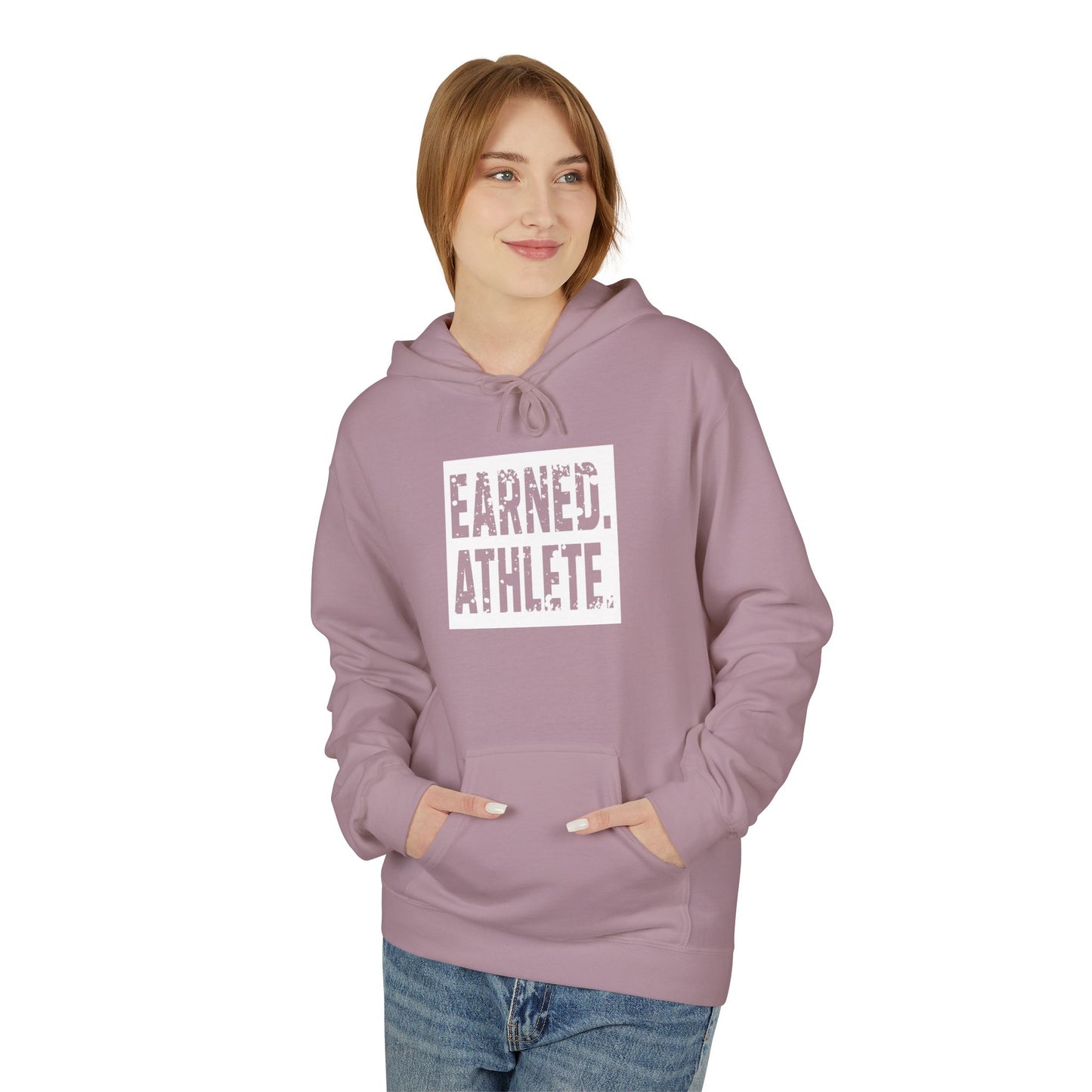 EARNED. ATHLETE. Hoodie (White Logo)