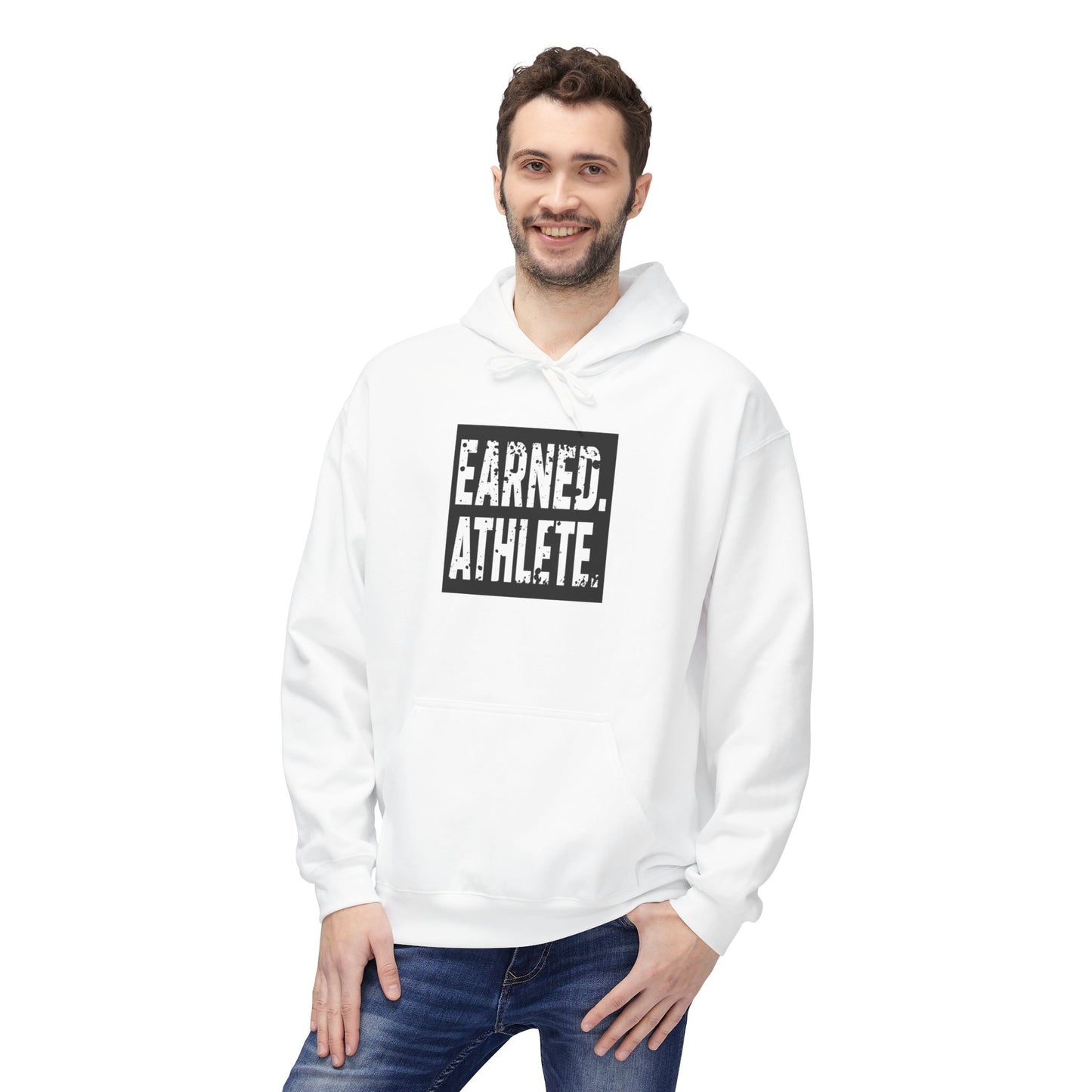 EARNED. ATHLETE. Hoodie (Black Logo)