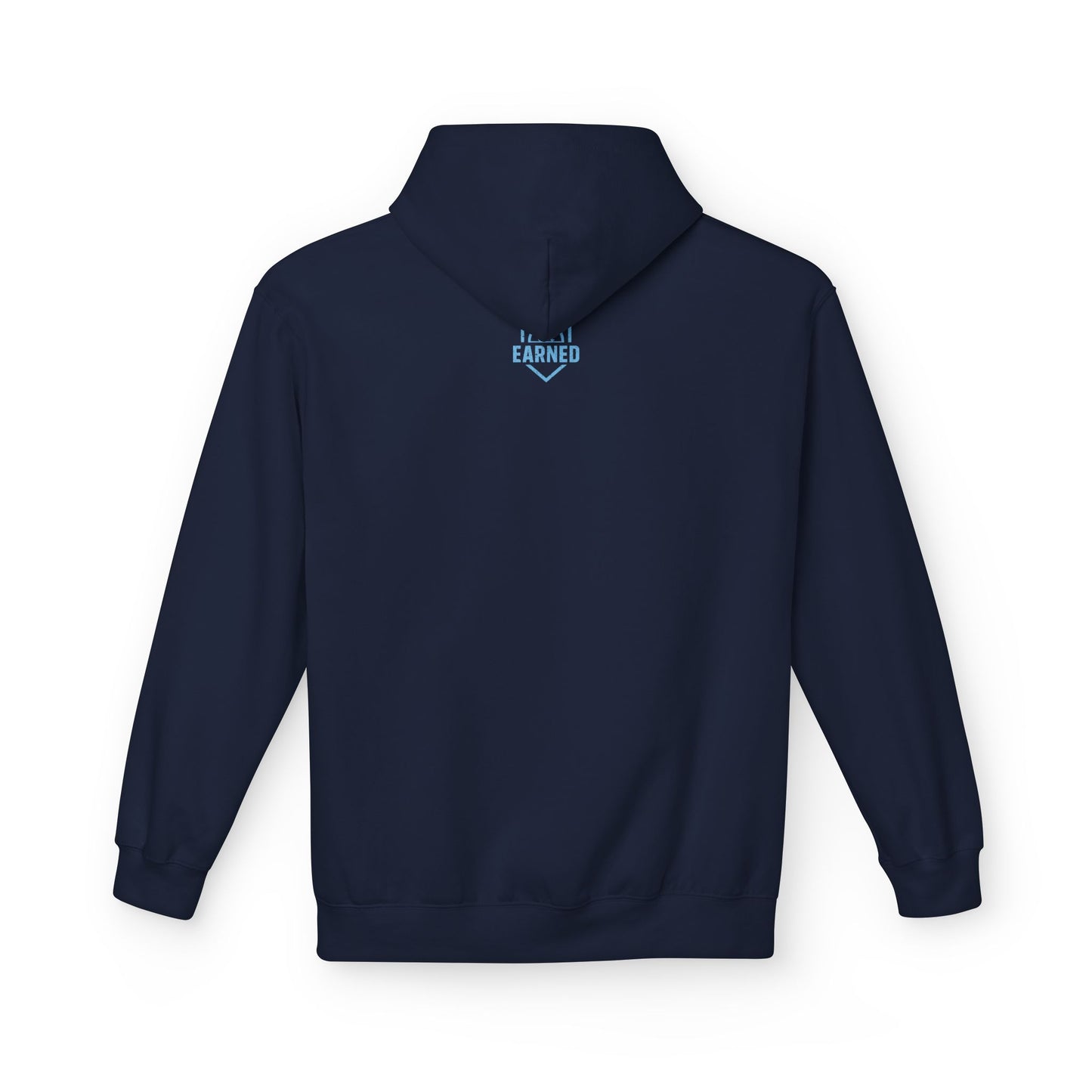 PRACTICE IS THE PROOF Adult Hoodie (Light Blue Font)