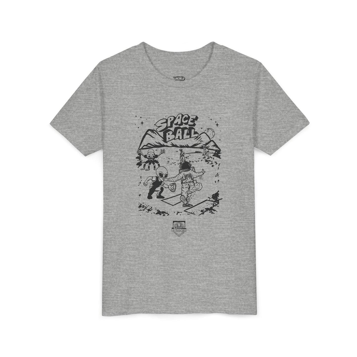 SPACE BALL: PLAY AT THE PLATE Youth Tee (Black & White)