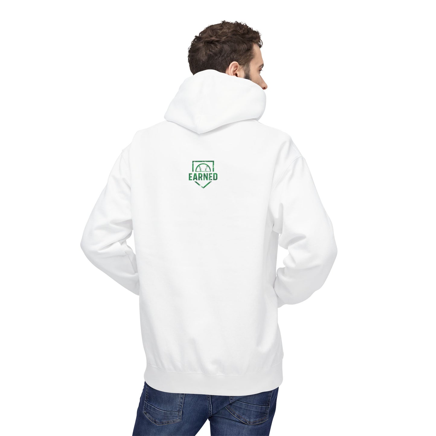 SHOWING UP ADDS UP Adult Hoodie (Green Camo Logo)
