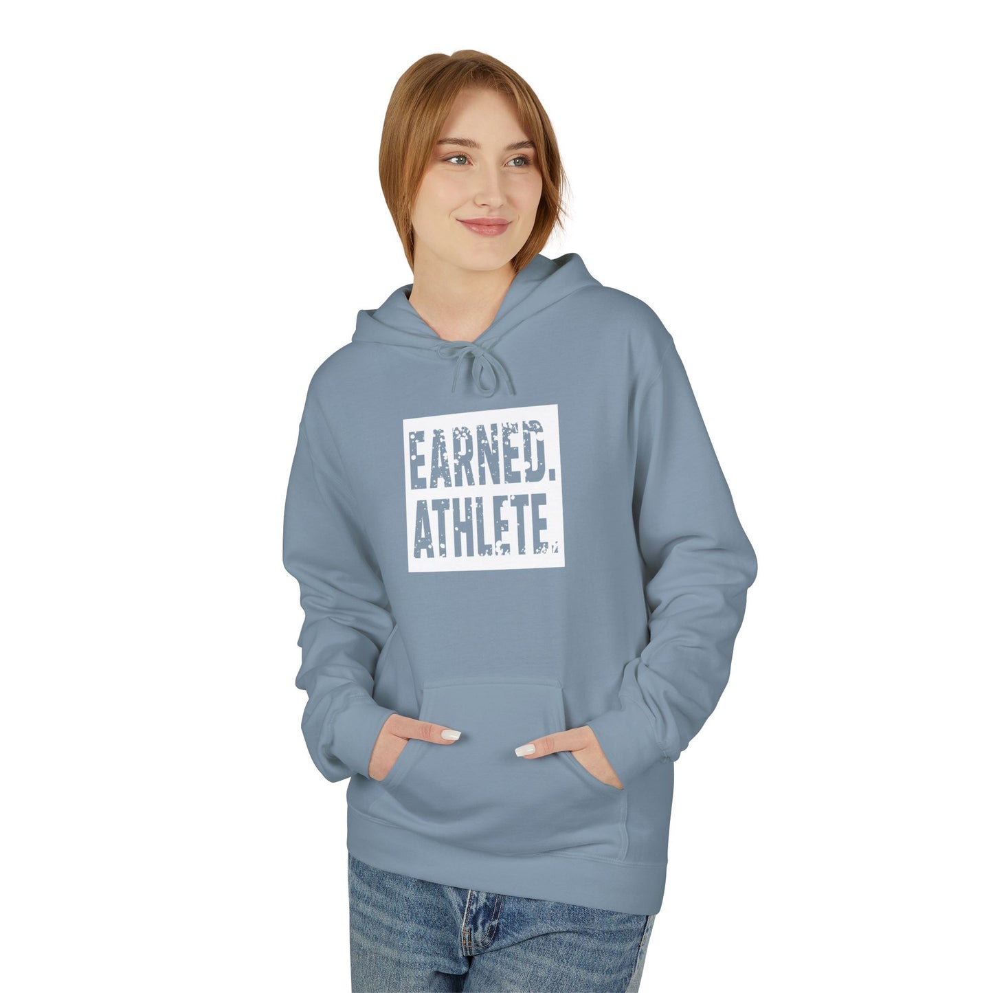 EARNED. ATHLETE. Hoodie (White Logo)