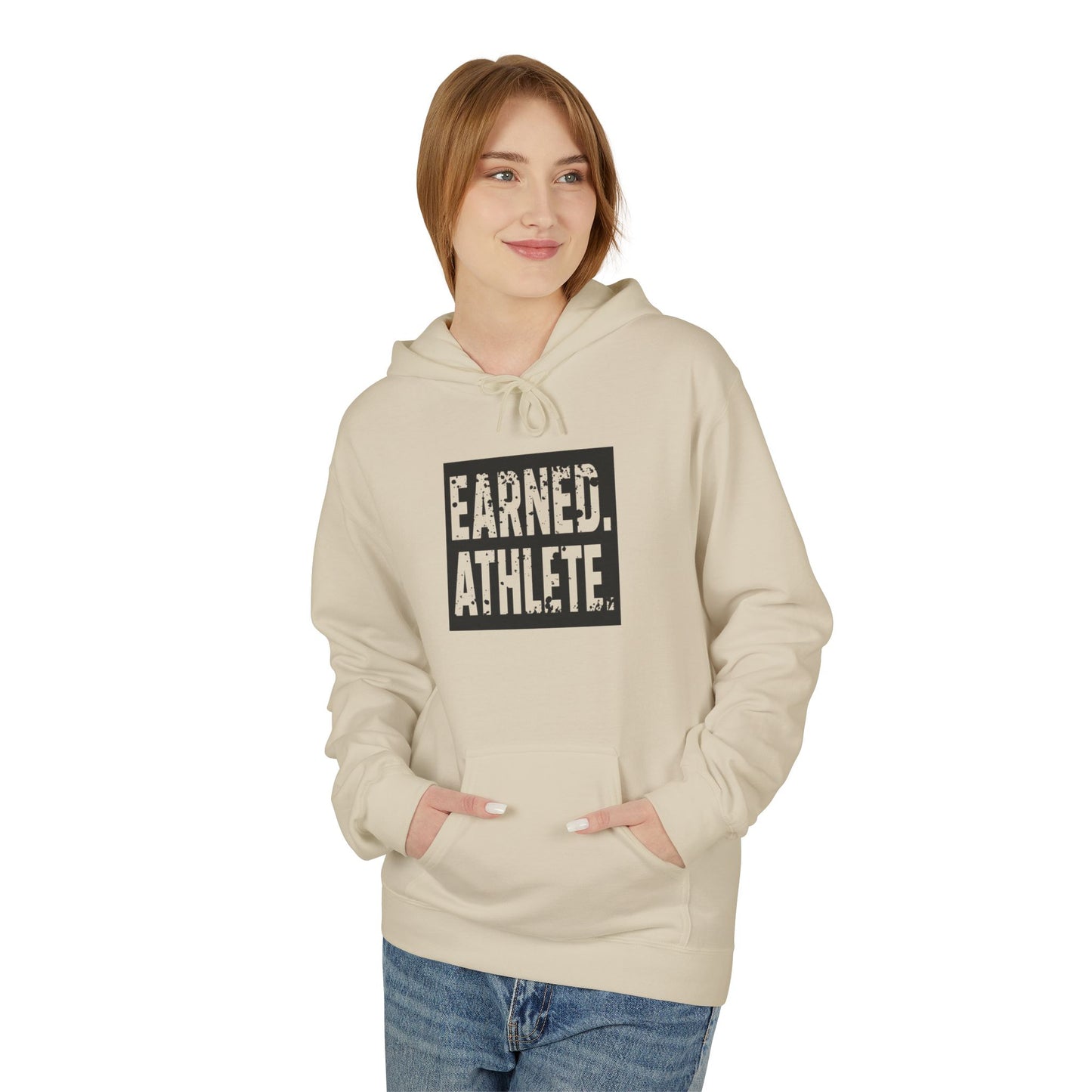 EARNED. ATHLETE. Hoodie (Black Logo)