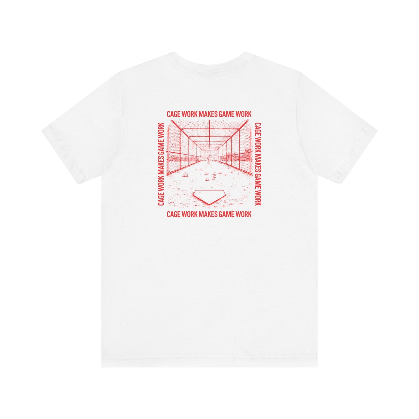 CAGE WORK MAKES GAME WORK Tee (Red Font)