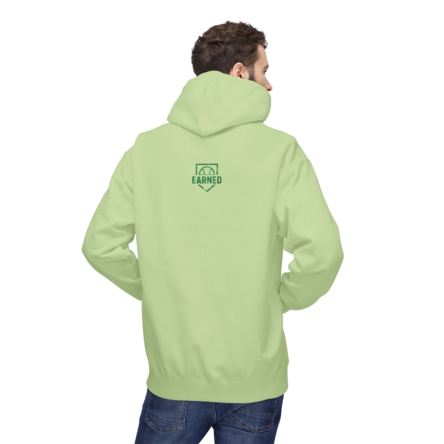 SHOWING UP ADDS UP Adult Hoodie (Green Camo Logo)