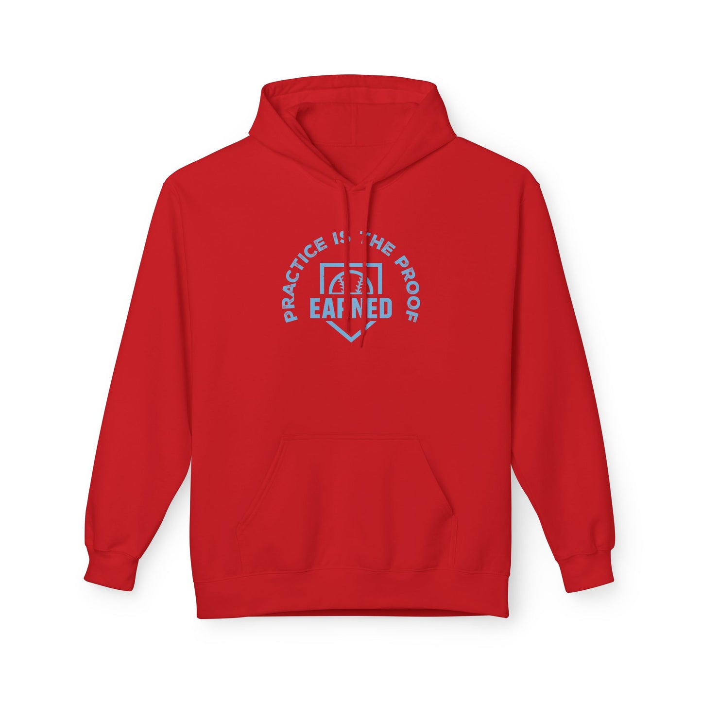 PRACTICE IS THE PROOF Hoodie (Light Blue Font)
