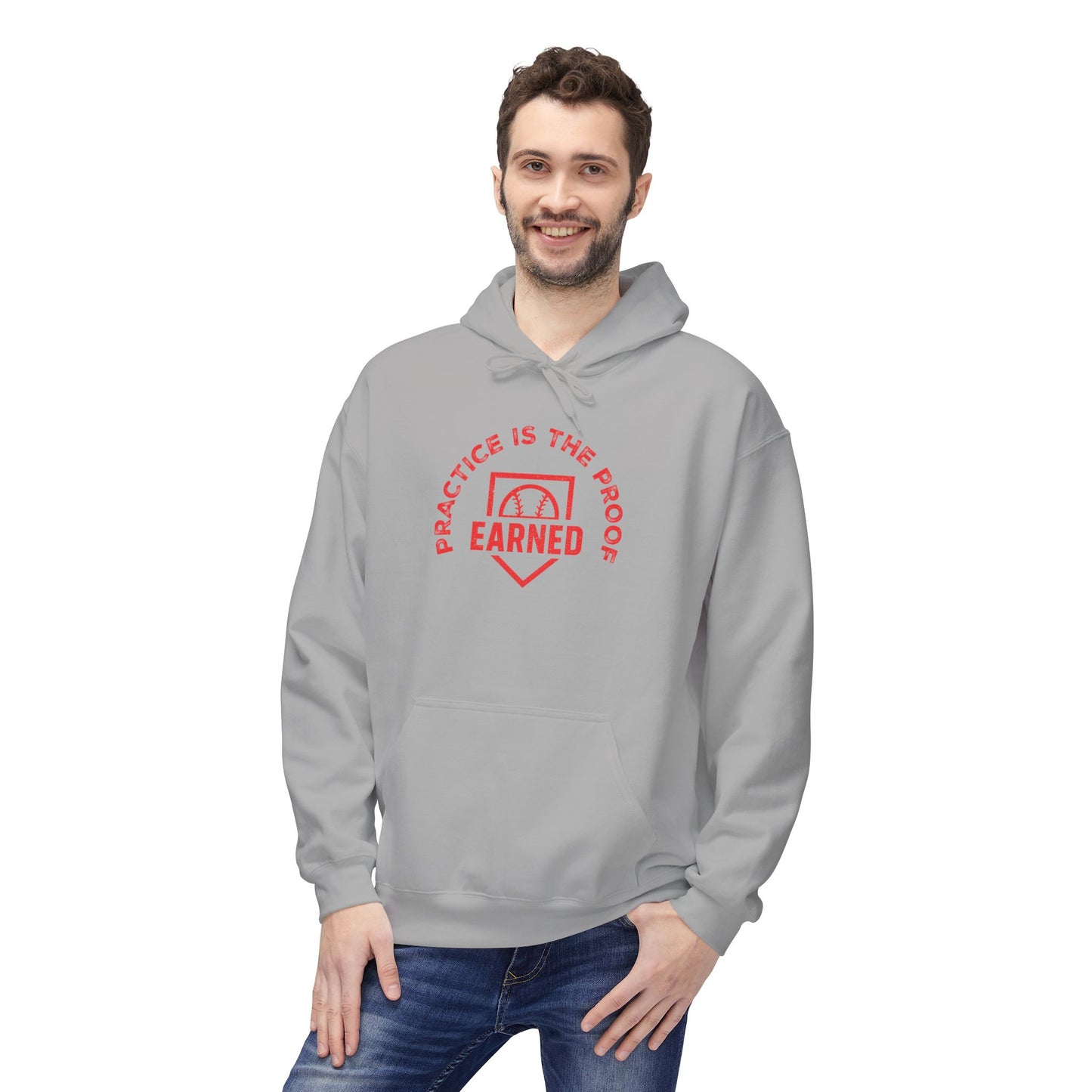 PRACTICE IS THE PROOF Hoodie (Red Font)