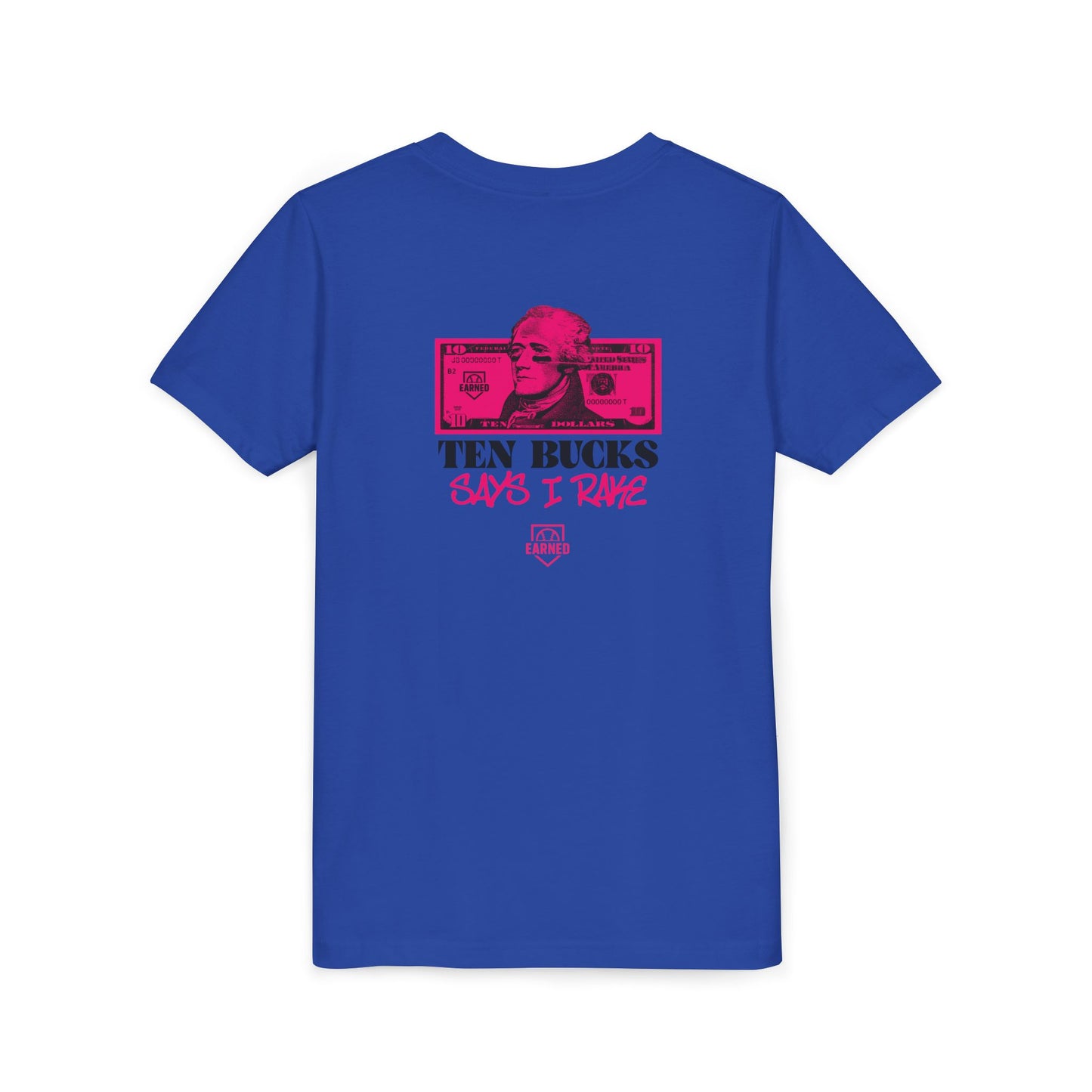 TEN BUCKS SAYS I RAKE Youth Tee (Pink Logo)