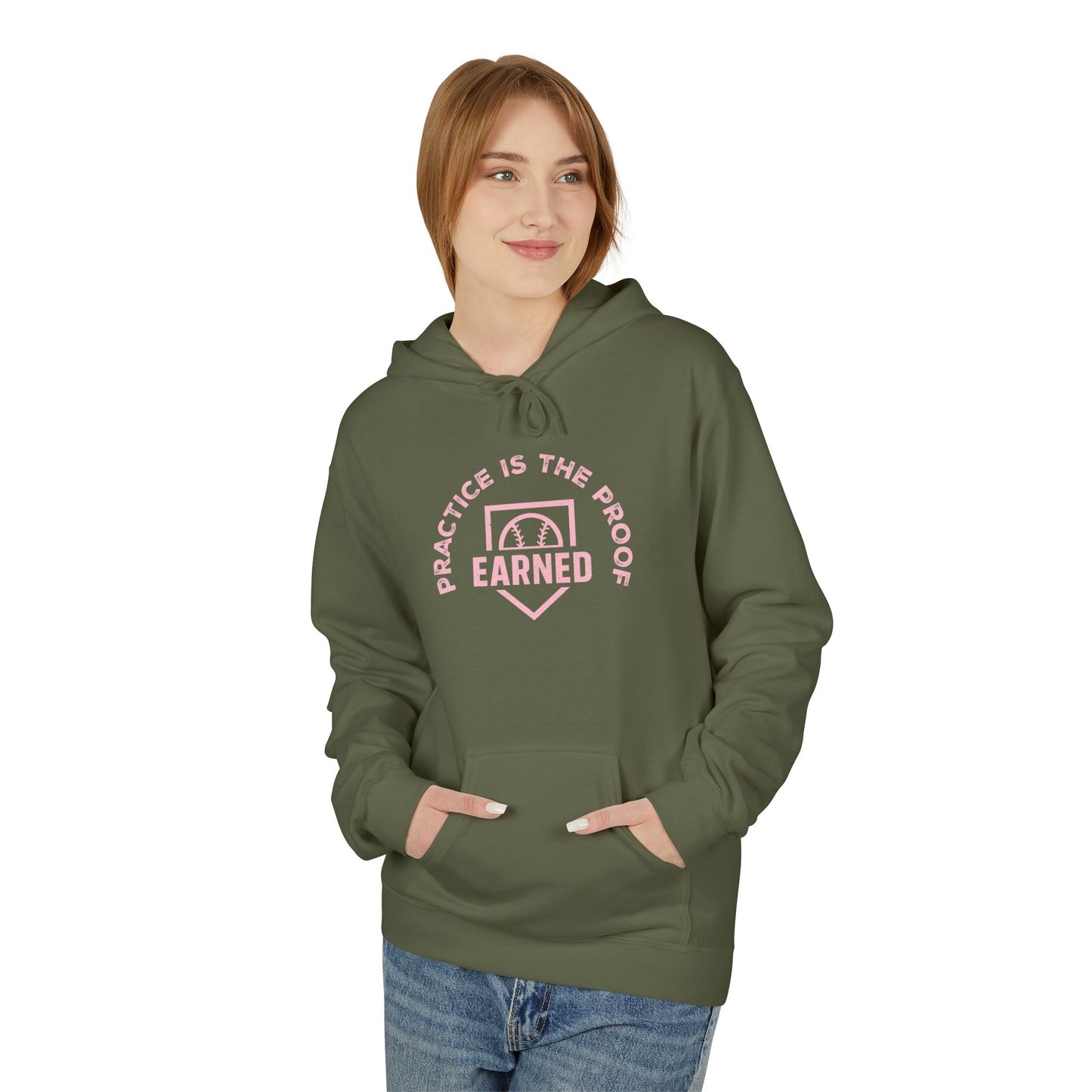 PRACTICE IS THE PROOF Hoodie (Pink Font)