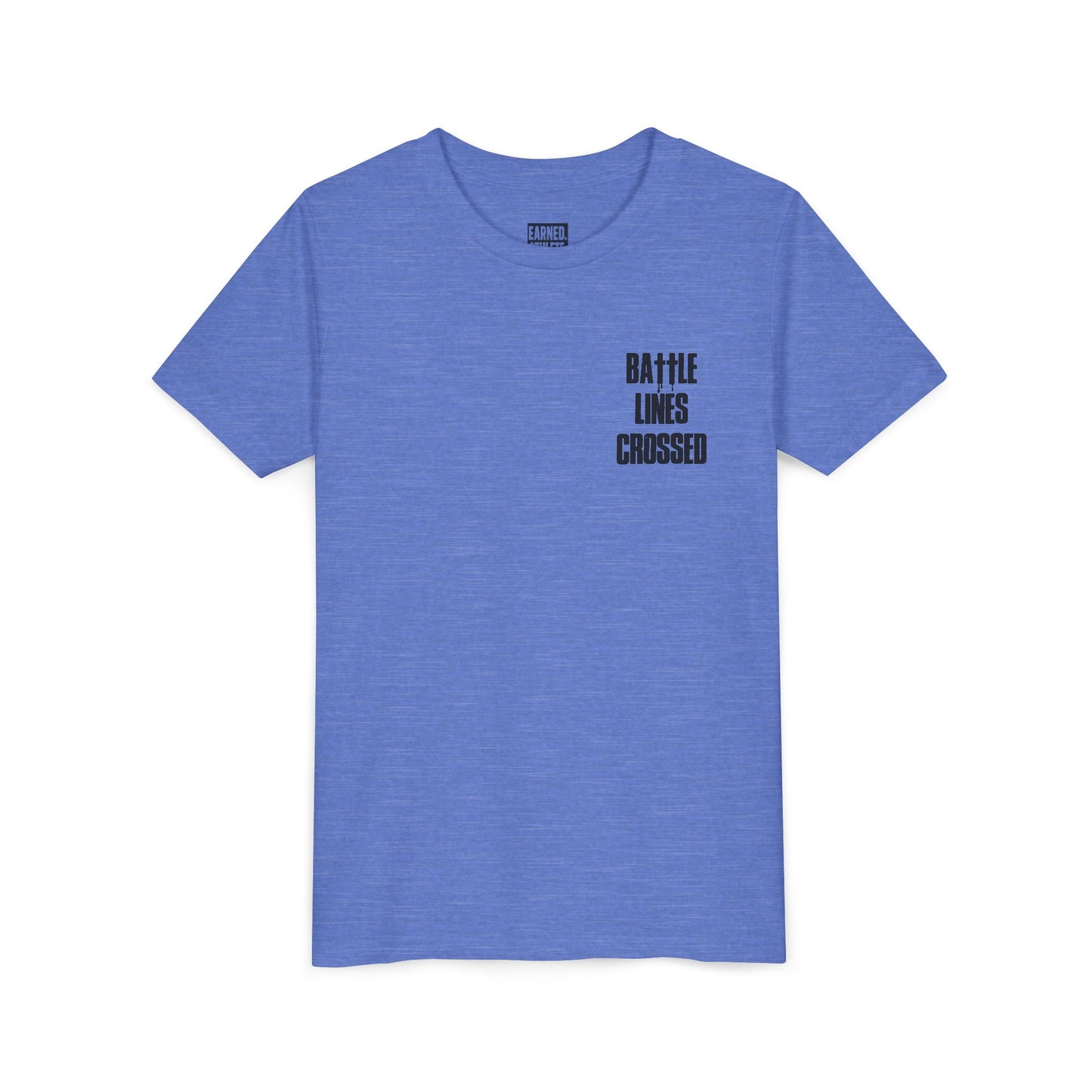 BATTLE LINES CROSSED Youth Tee (Black Font)