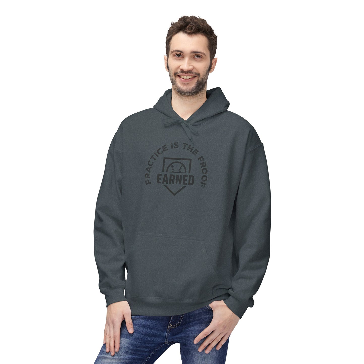 PRACTICE IS THE PROOF Hoodie (Black Font)