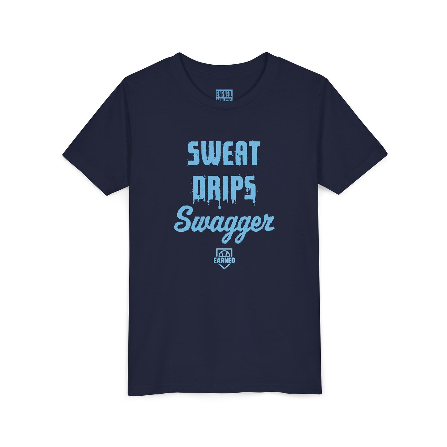 SWEAT DRIPS SWAGGER Youth Tee (Blue Font)