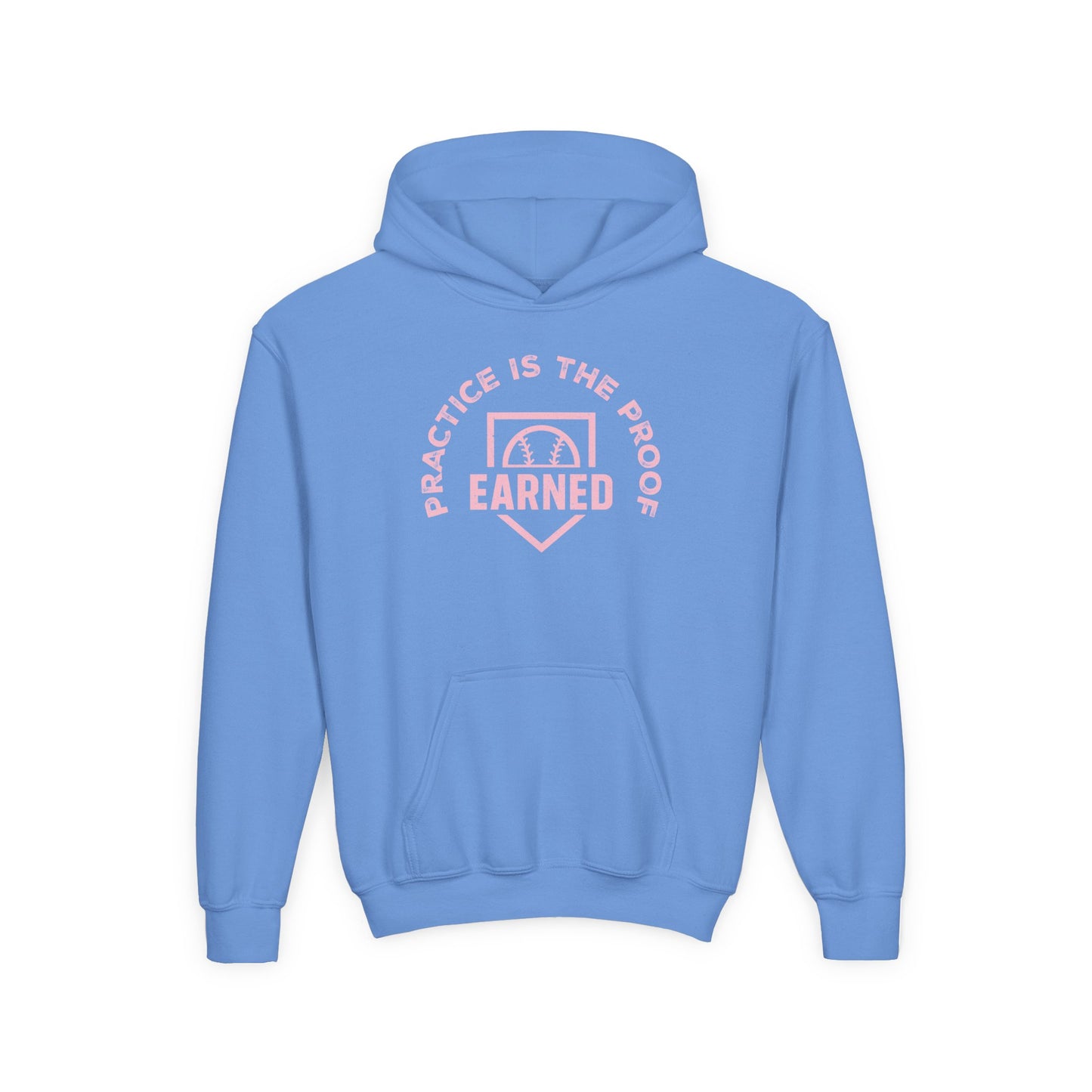PRACTICE IS THE PROOF Youth Hoodie (Pink Logo)