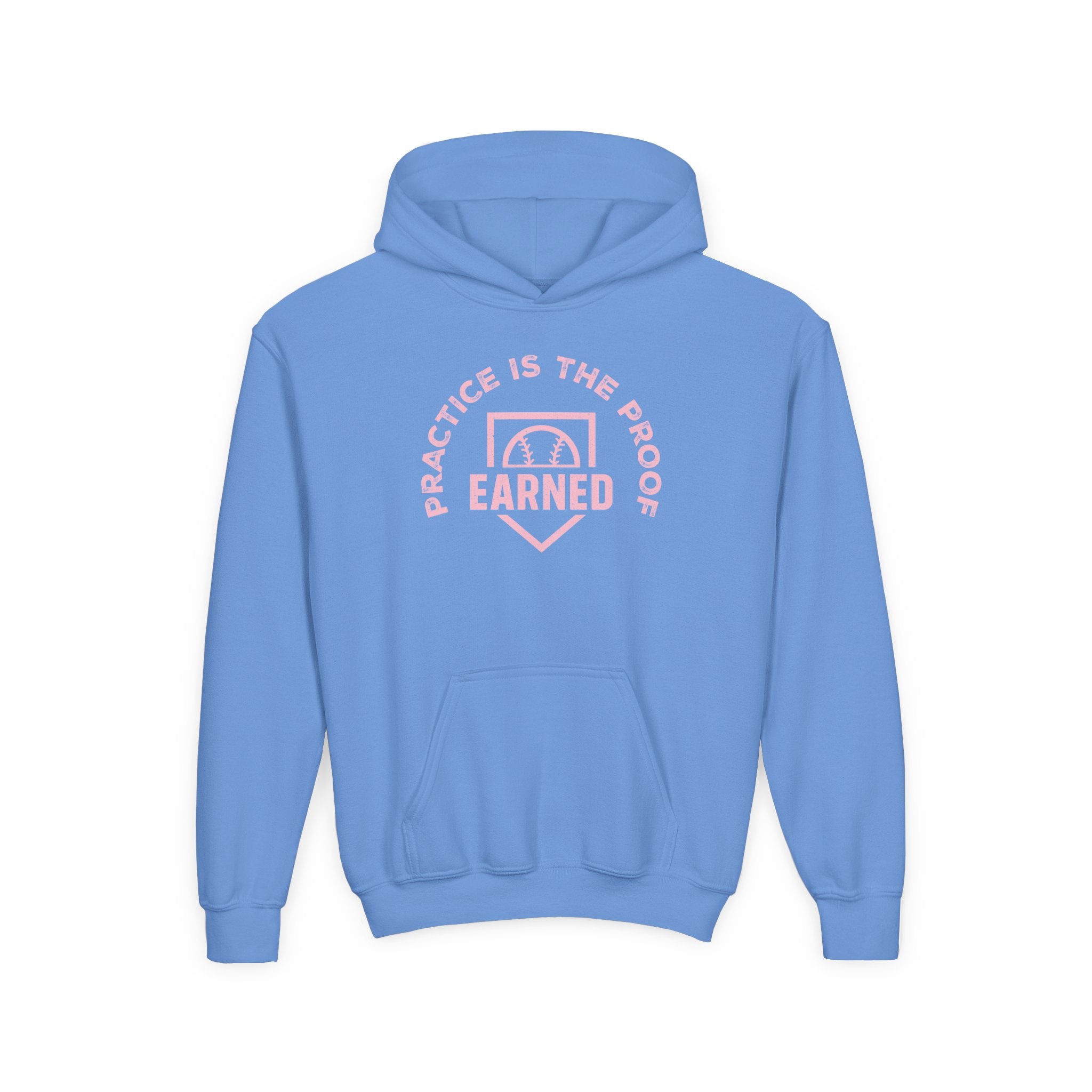 PRACTICE IS THE PROOF Youth Hoodie (Pink Logo)