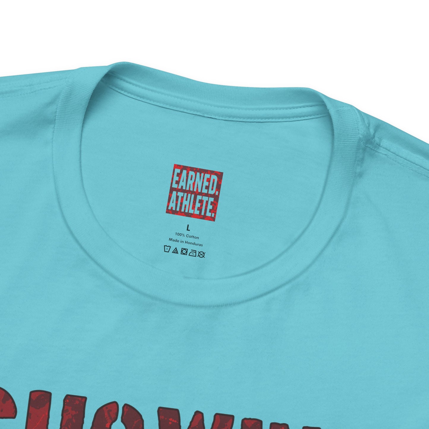 SHOWING UP ADDS UP Tee (Red Camo Font)
