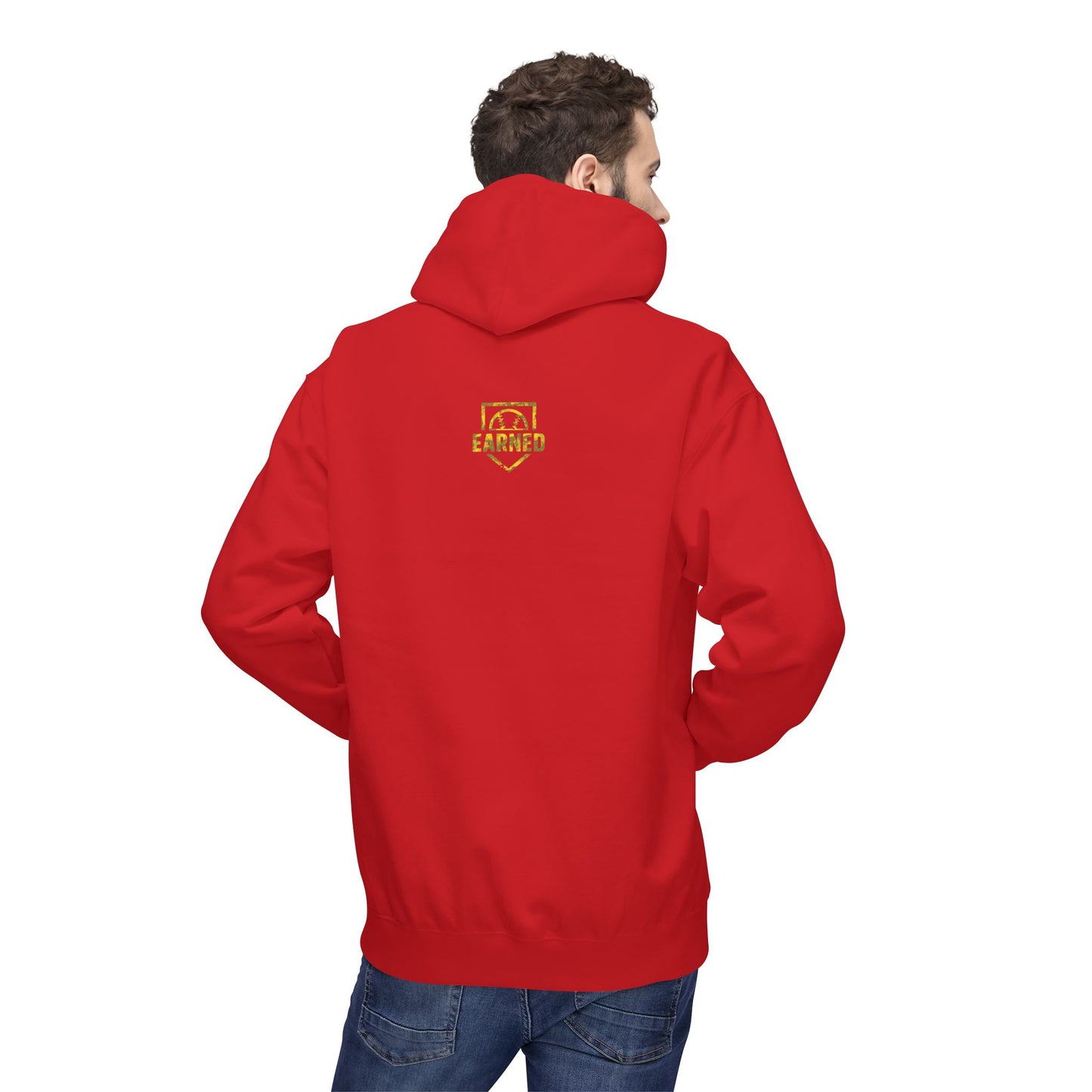 SHOWING UP ADDS UP Adult Hoodie (Yellow Camo Logo)
