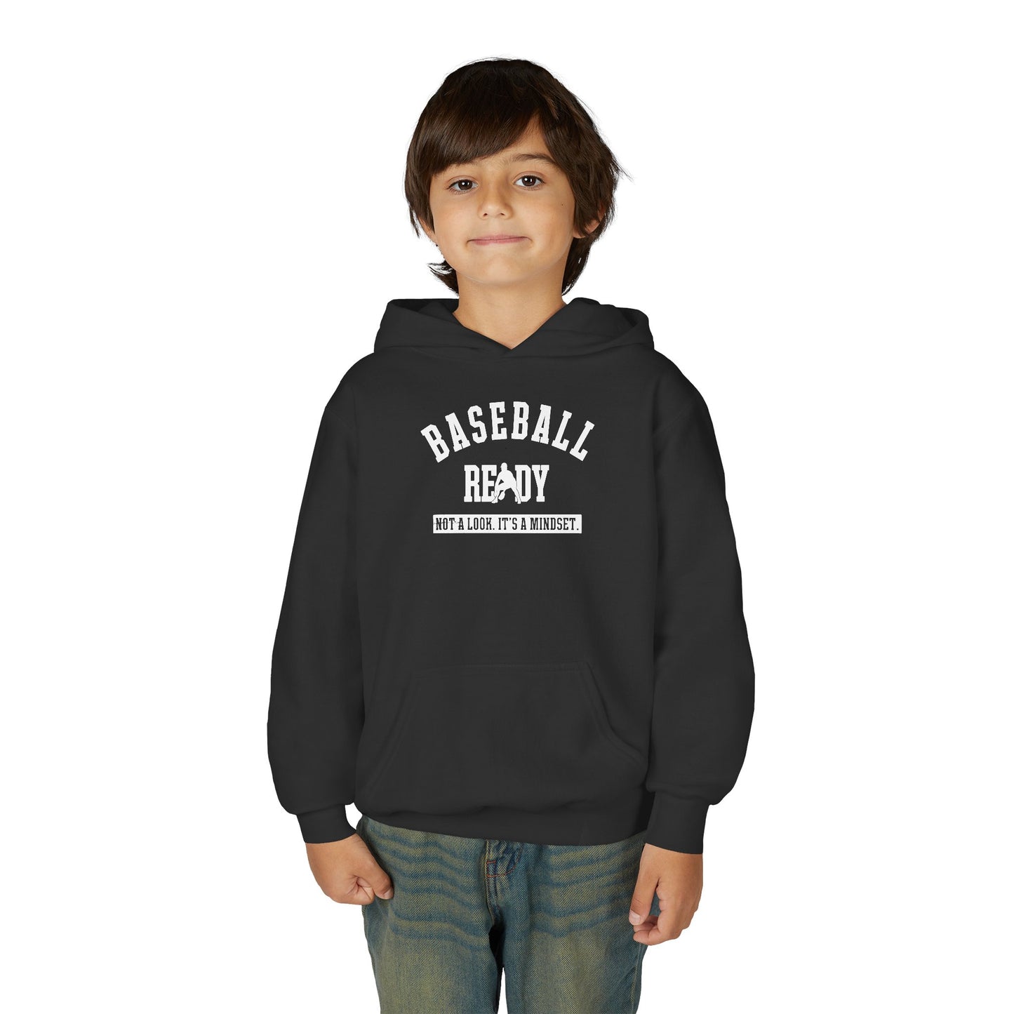 BASEBALL READY Youth Hoodie (White Logo)