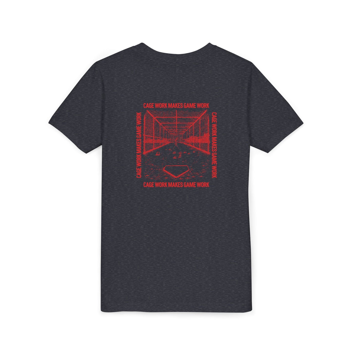 CAGE WORK MAKES GAME WORK Youth Tee (Red Font)
