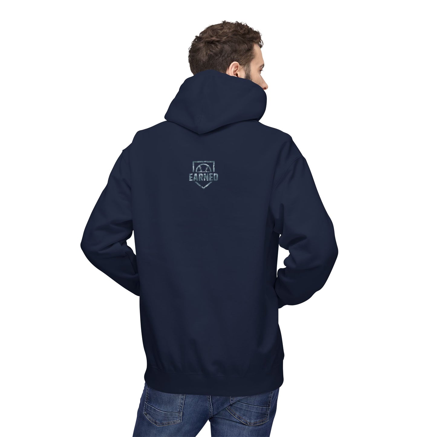 SHOWING UP ADDS UP Adult Hoodie (Grey Camo Logo)