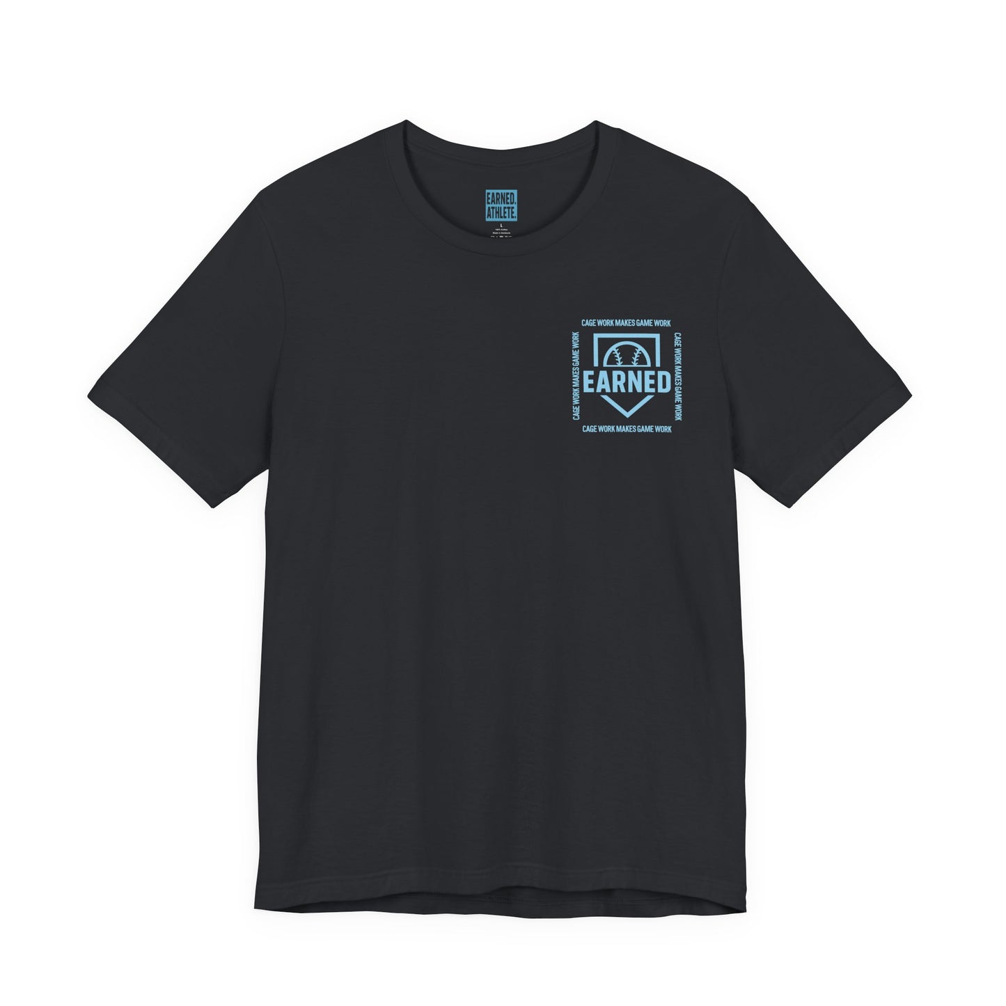 CAGE WORK MAKES GAME WORK Tee (Blue Font)