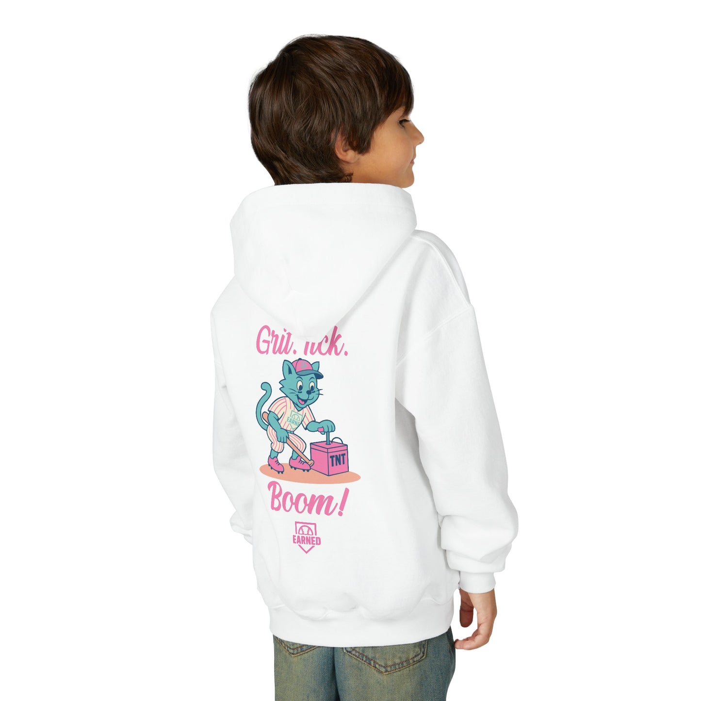 GRIT. TICK. BOOM. Youth Hoodie - TOMFOOLERY Collection