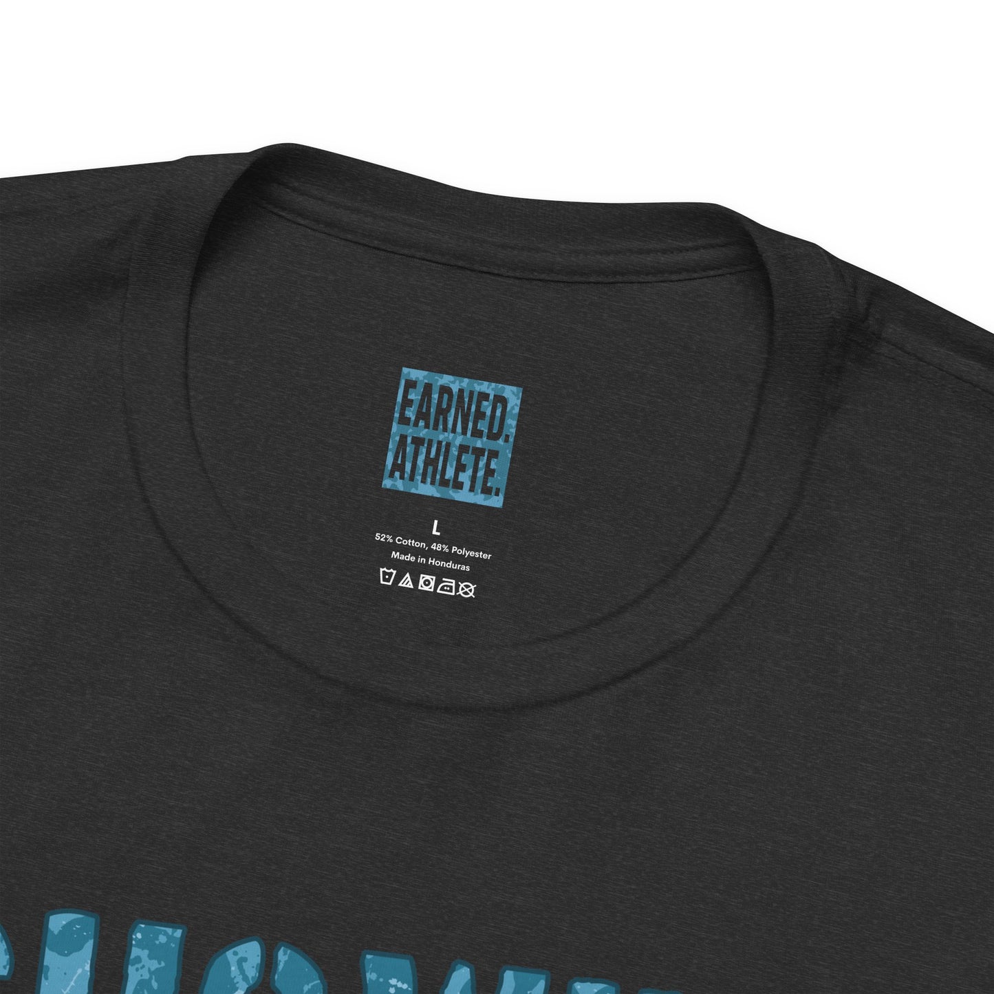 SHOWING UP ADDS UP Tee (Blue Camo Font)
