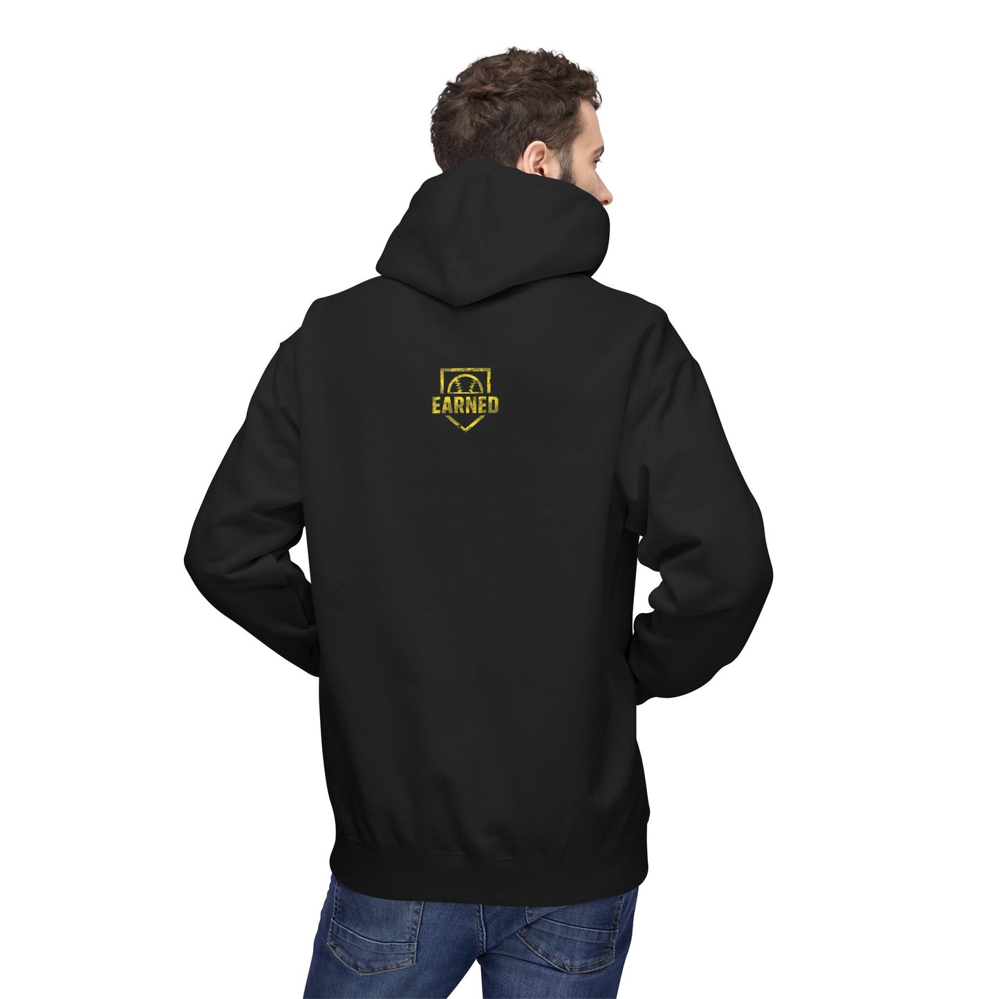 SHOWING UP ADDS UP Adult Hoodie (Yellow Camo Logo)