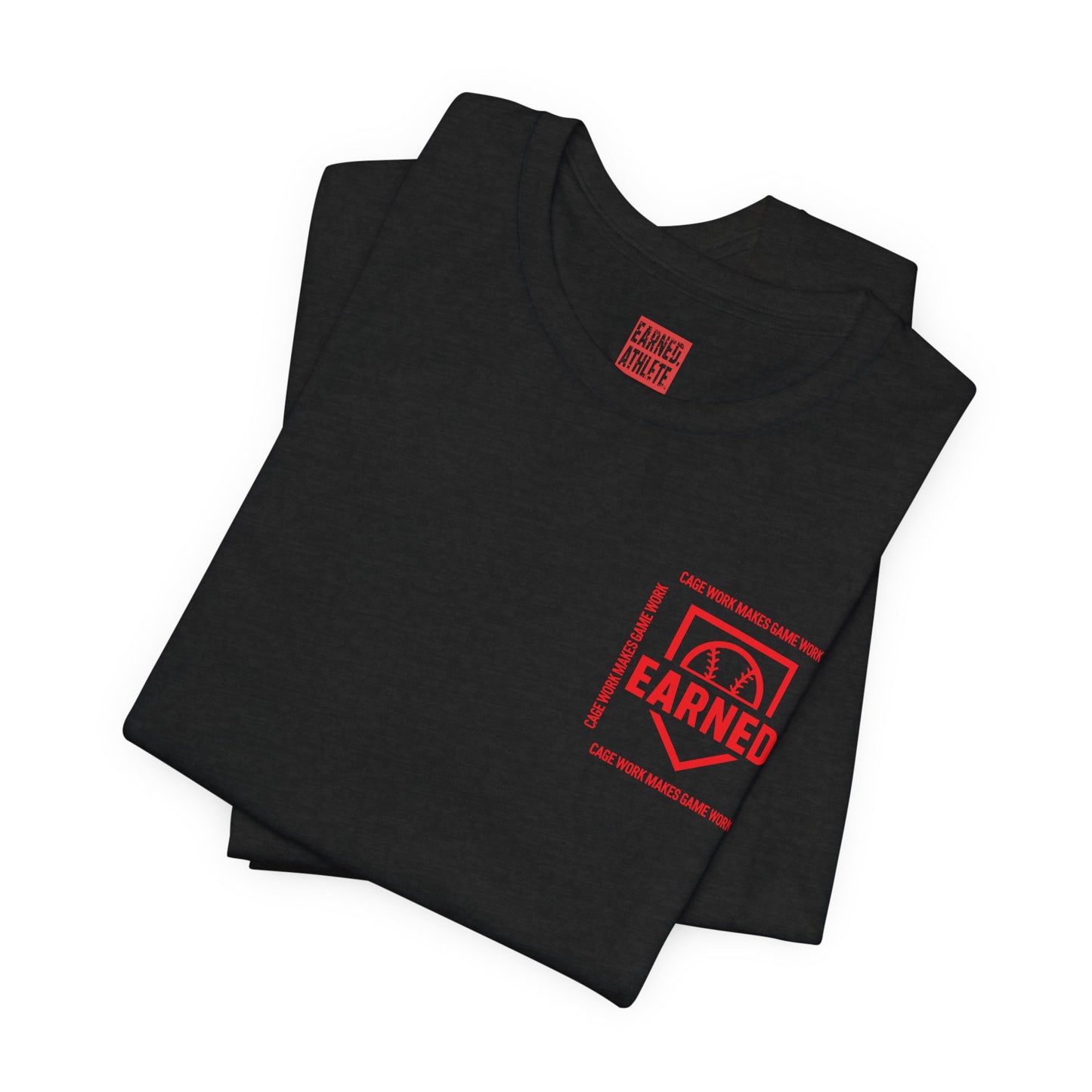 CAGE WORK MAKES GAME WORK Tee (Red Font)