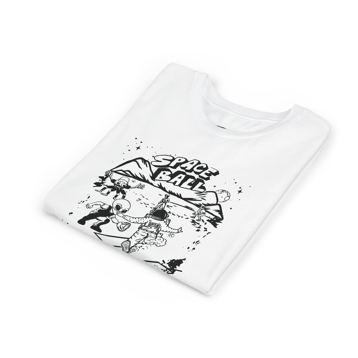SPACE BALL: PLAY AT THE PLATE Youth Tee (Black & White)