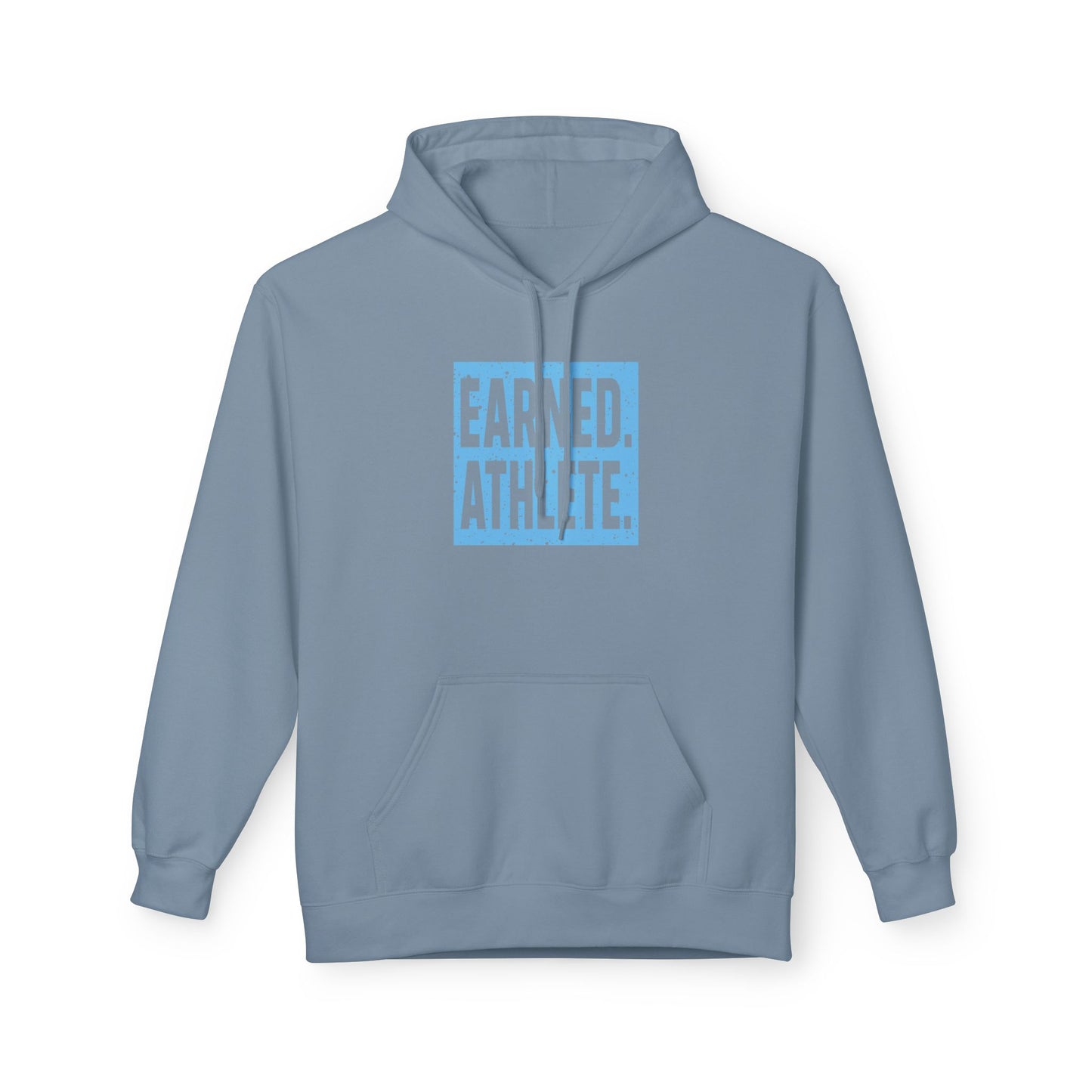 EARNED. ATHLETE. Hoodie (Light Blue Logo)