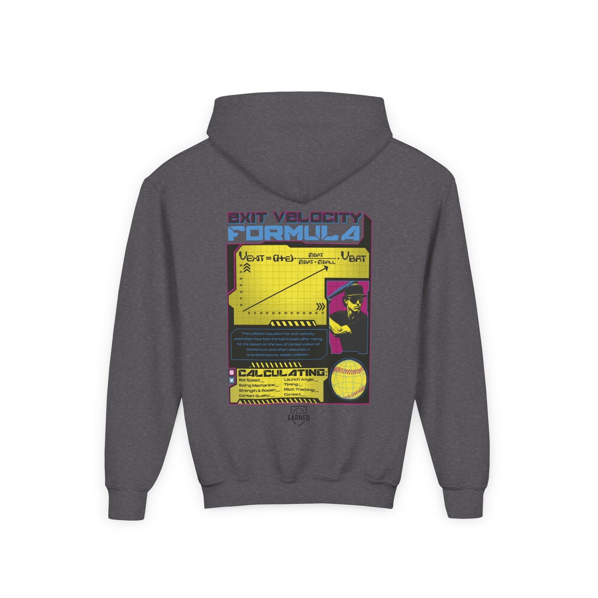 EXIT VELOCITY FORMULA Youth Hoodie - BASEBALL IQ Collection
