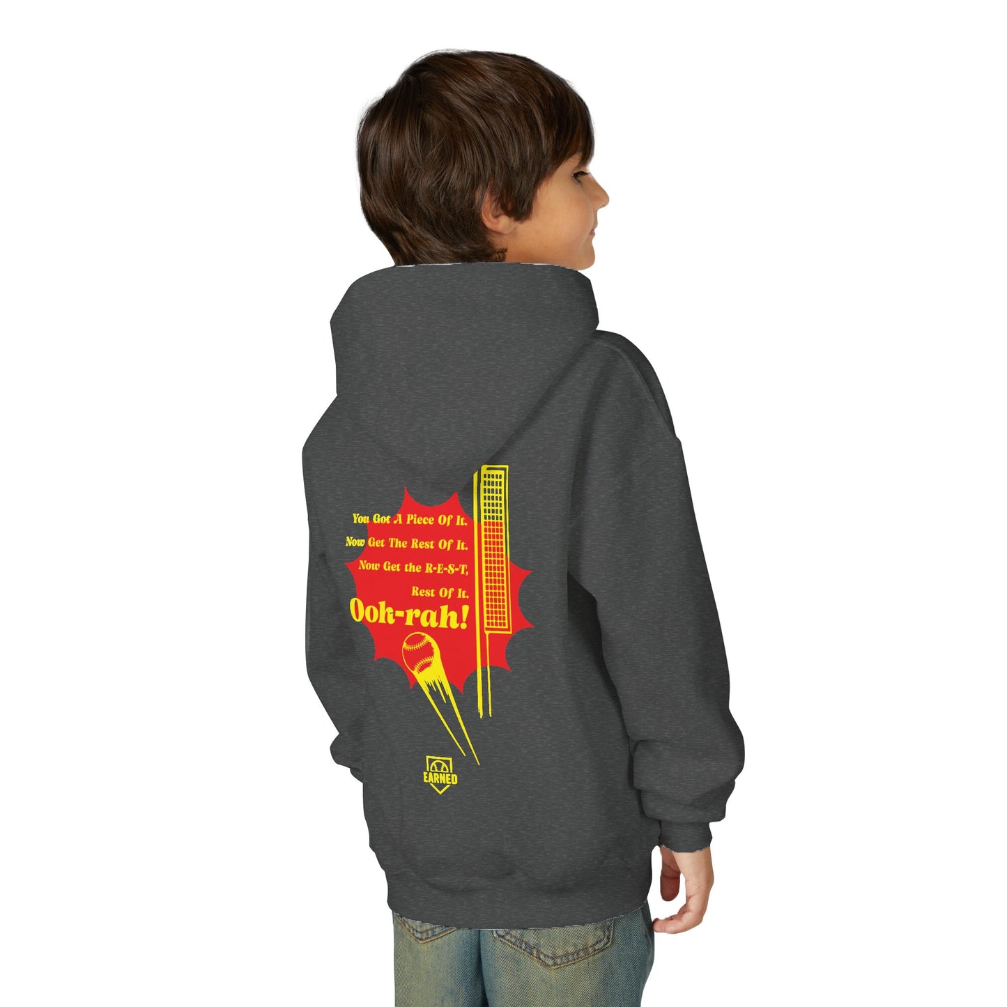 PIECE OF IT Youth Hoodie (Red Logo) - DUGOUT CHANT Collection