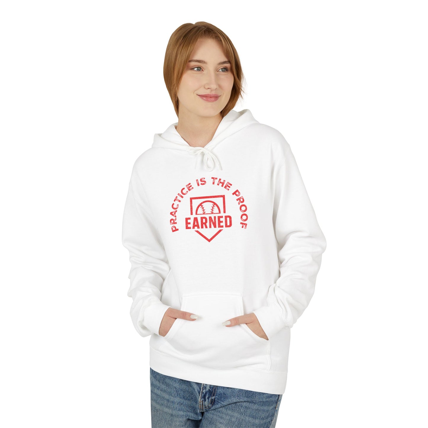 PRACTICE IS THE PROOF Hoodie (Red Font)