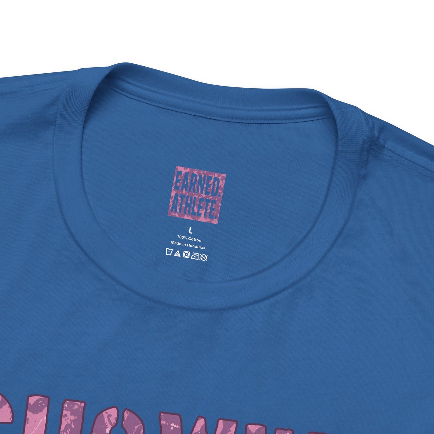 SHOWING UP ADDS UP Tee (Pink Camo Font)