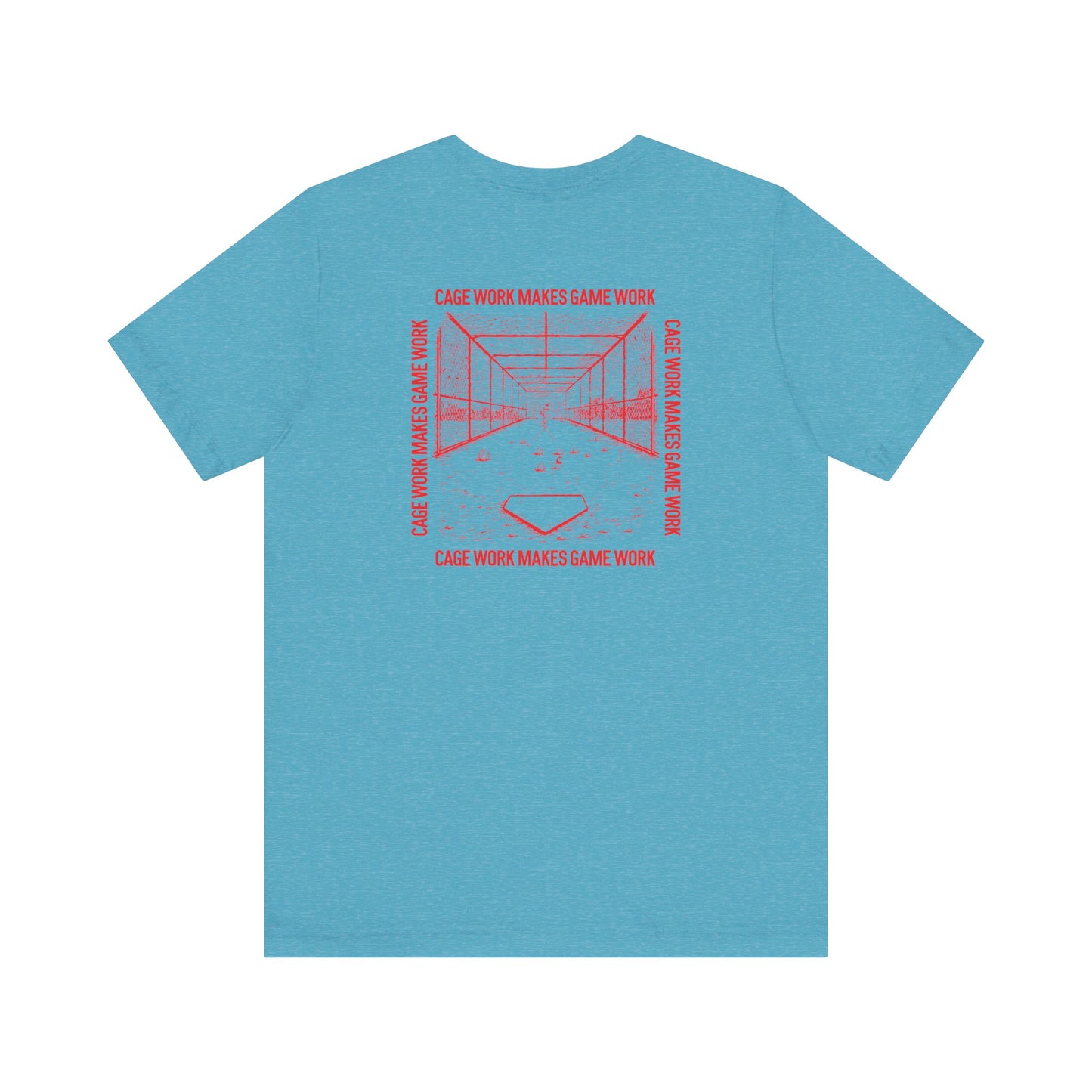 CAGE WORK MAKES GAME WORK Tee (Red Font)