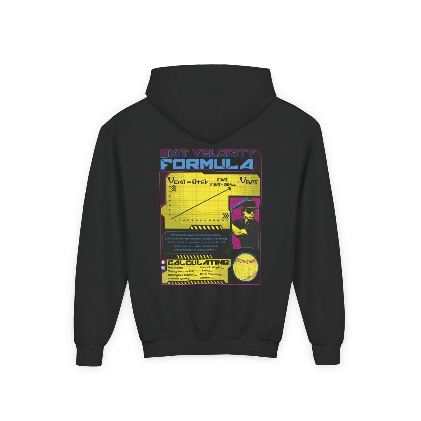 EXIT VELOCITY FORMULA Youth Hoodie - BASEBALL IQ Collection