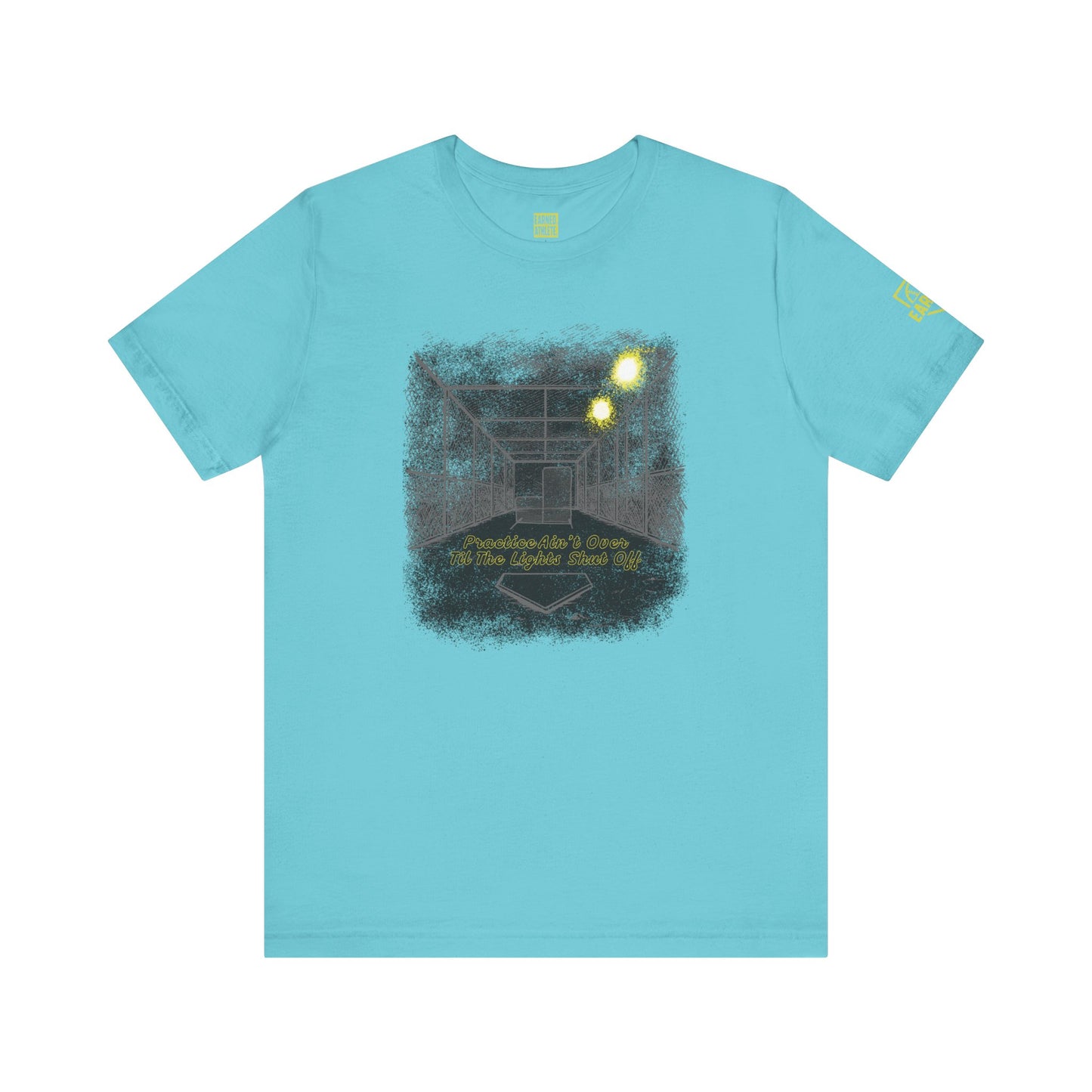 PRACTICE AIN'T OVER TILL THE LIGHTS SHUT OFF Tee (Dark)