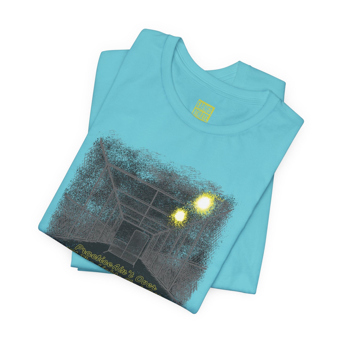 PRACTICE AIN'T OVER TILL THE LIGHTS SHUT OFF Tee (Dark)
