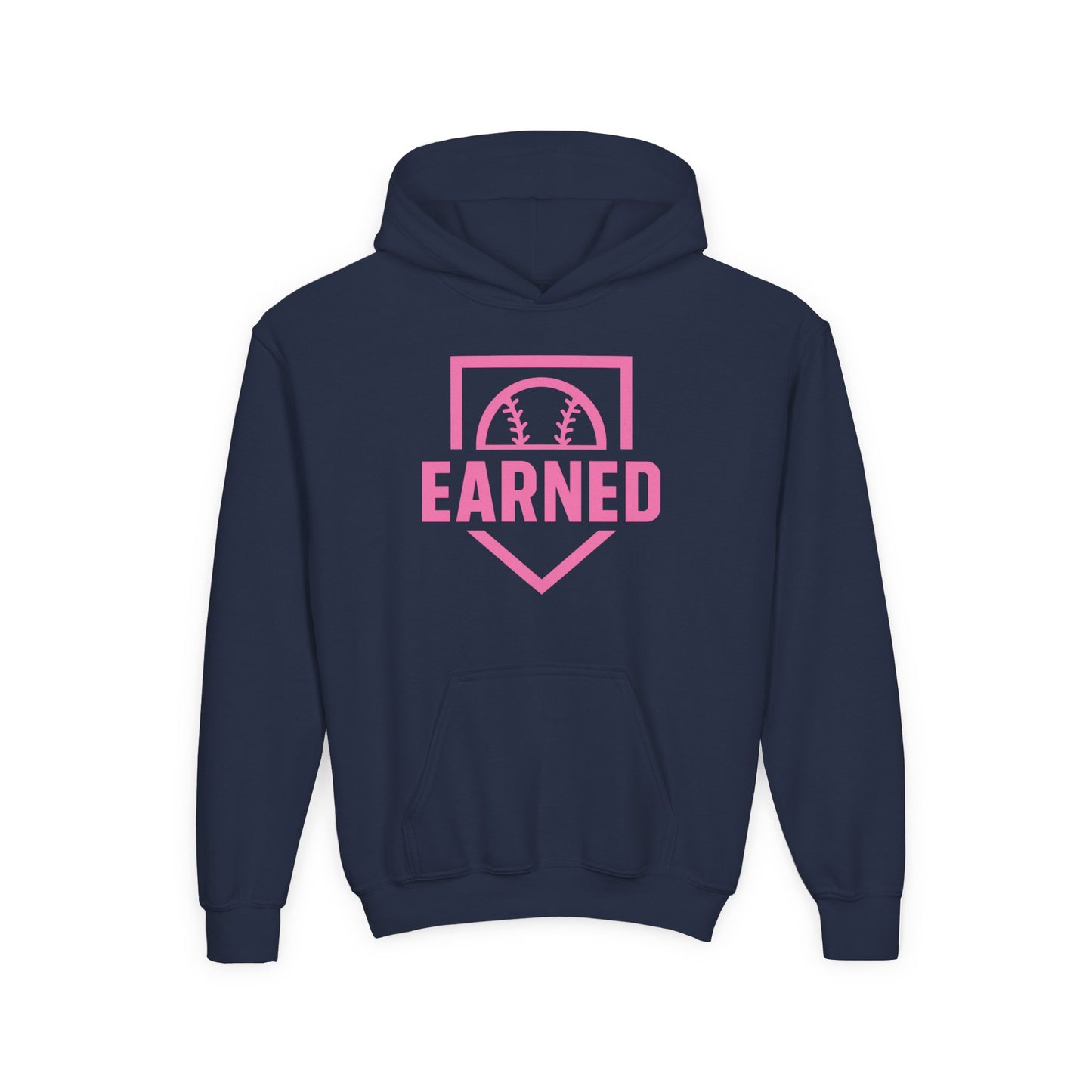 EARNED Logo Youth Hoodie (Hot Pink)