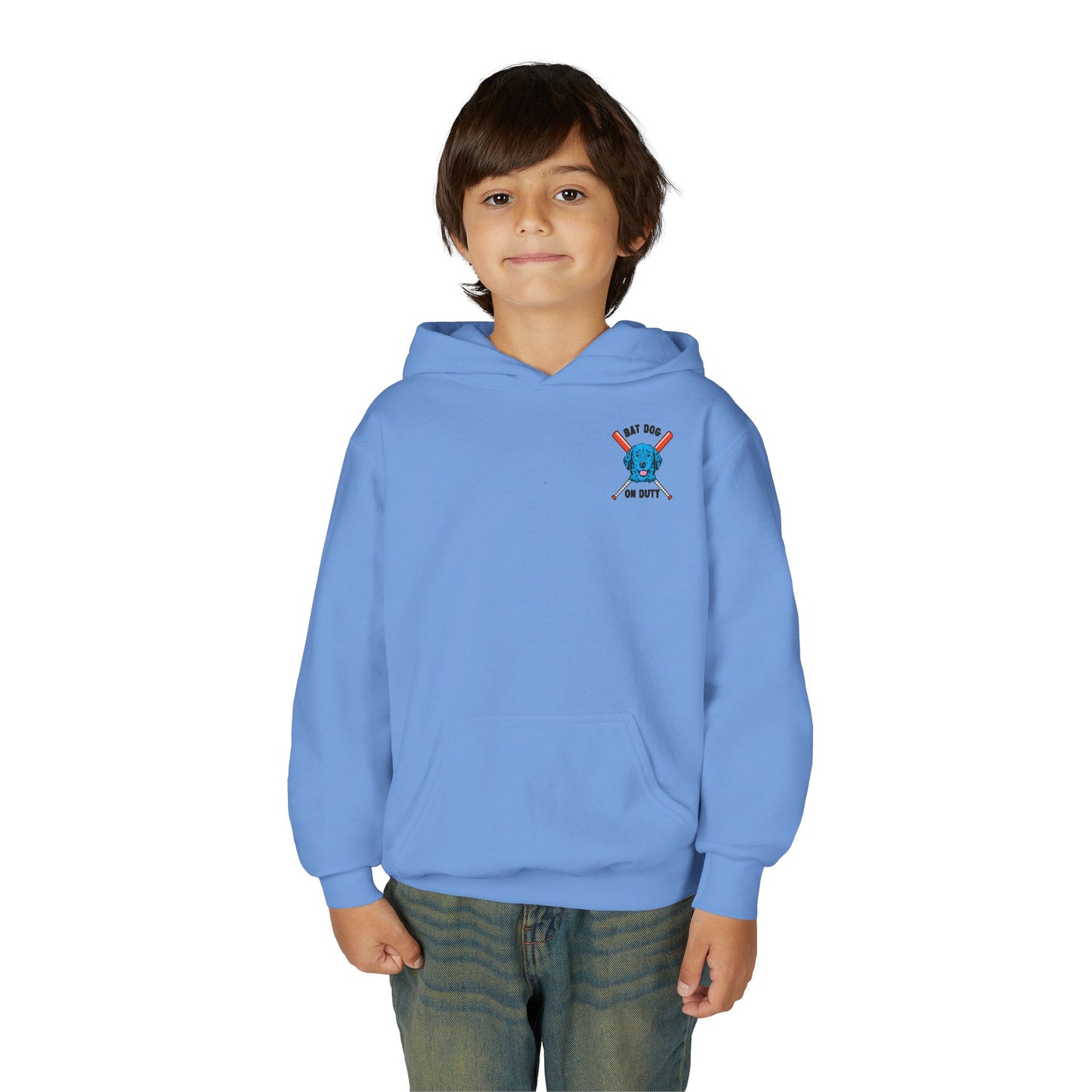 FETCH HARD. HUSTLE HARDER. Youth Hoodie (Red Bat) - BARK PARK Collection