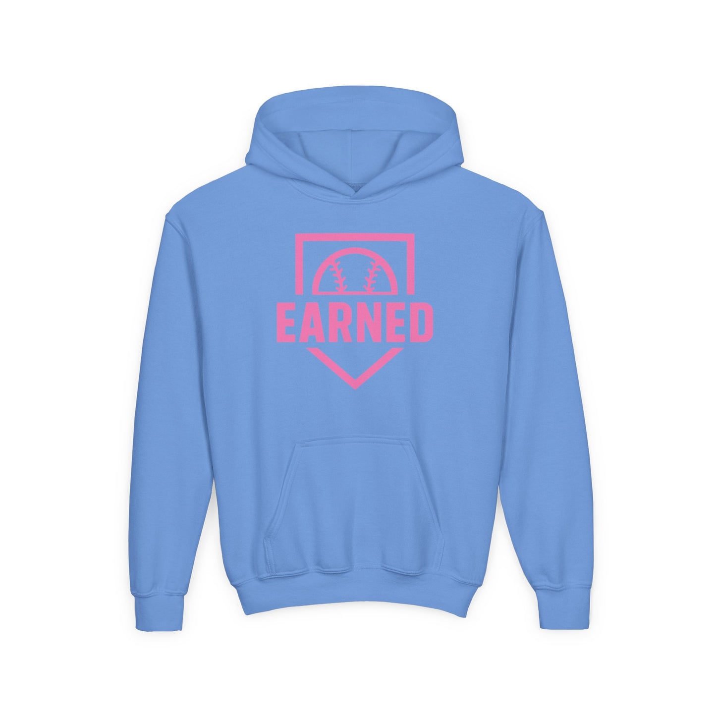 EARNED Logo Youth Hoodie (Hot Pink)