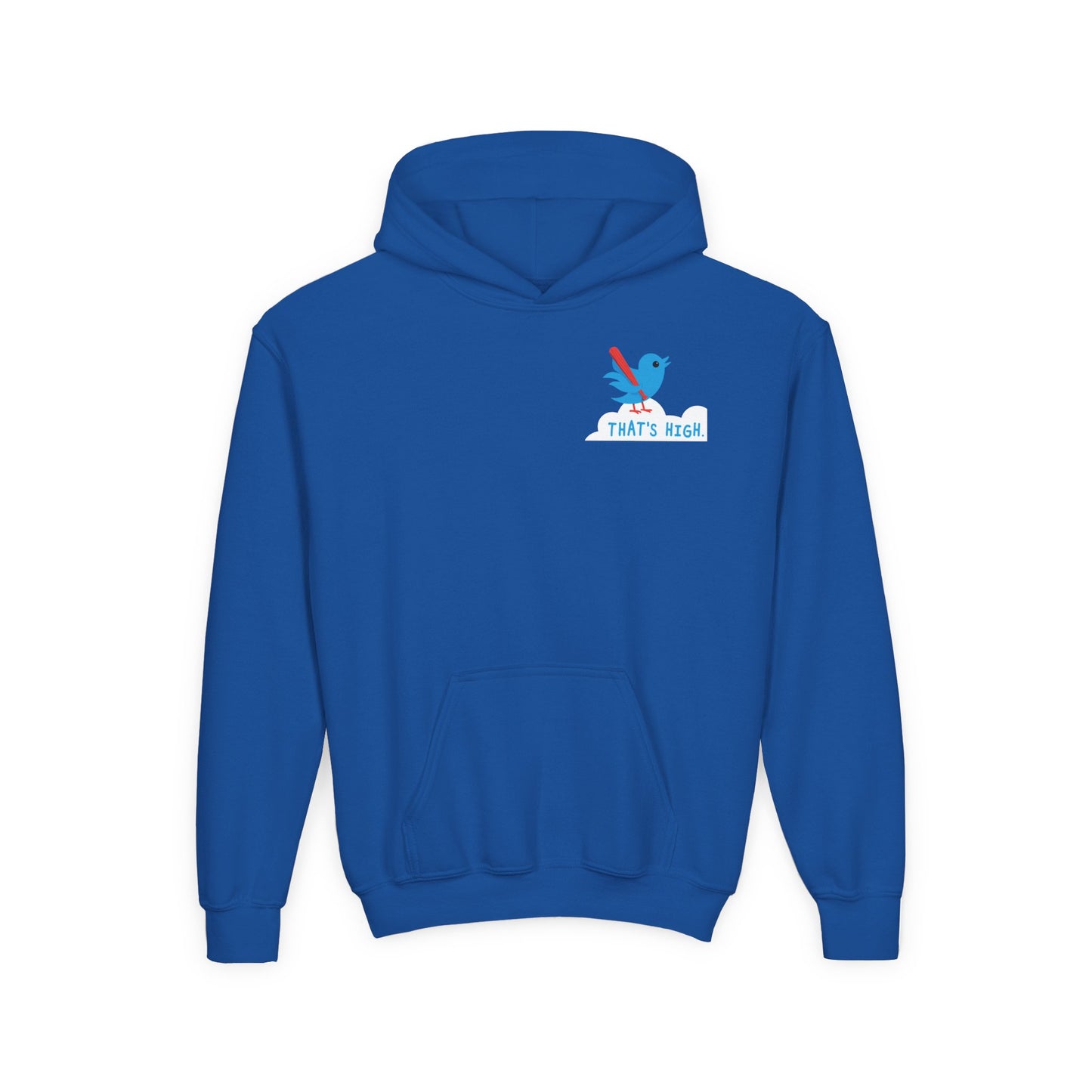 THAT'S HIGH Youth Hoodie (Blue Bird) - DUGOUT CHANT Collection