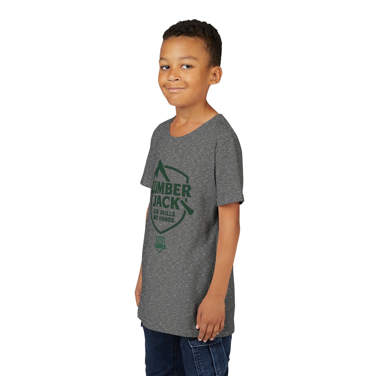 LUMBER JACK. AXE SKILLS. BAT HANDS. Youth Tee