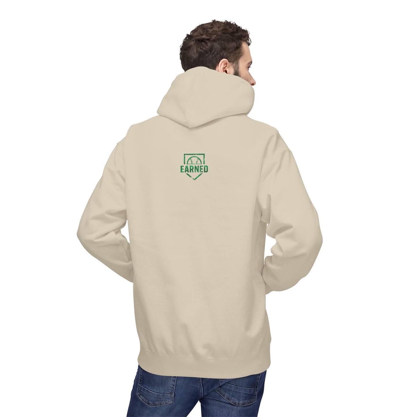 SHOWING UP ADDS UP Adult Hoodie (Green Camo Logo)