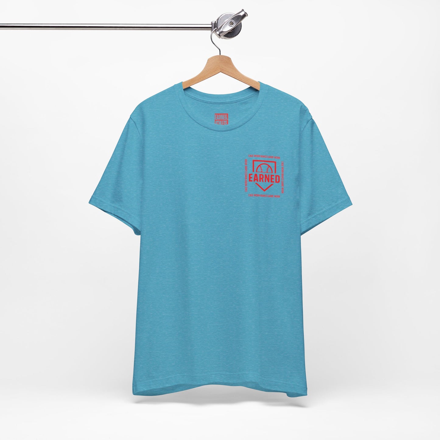 CAGE WORK MAKES GAME WORK Tee (Red Font)