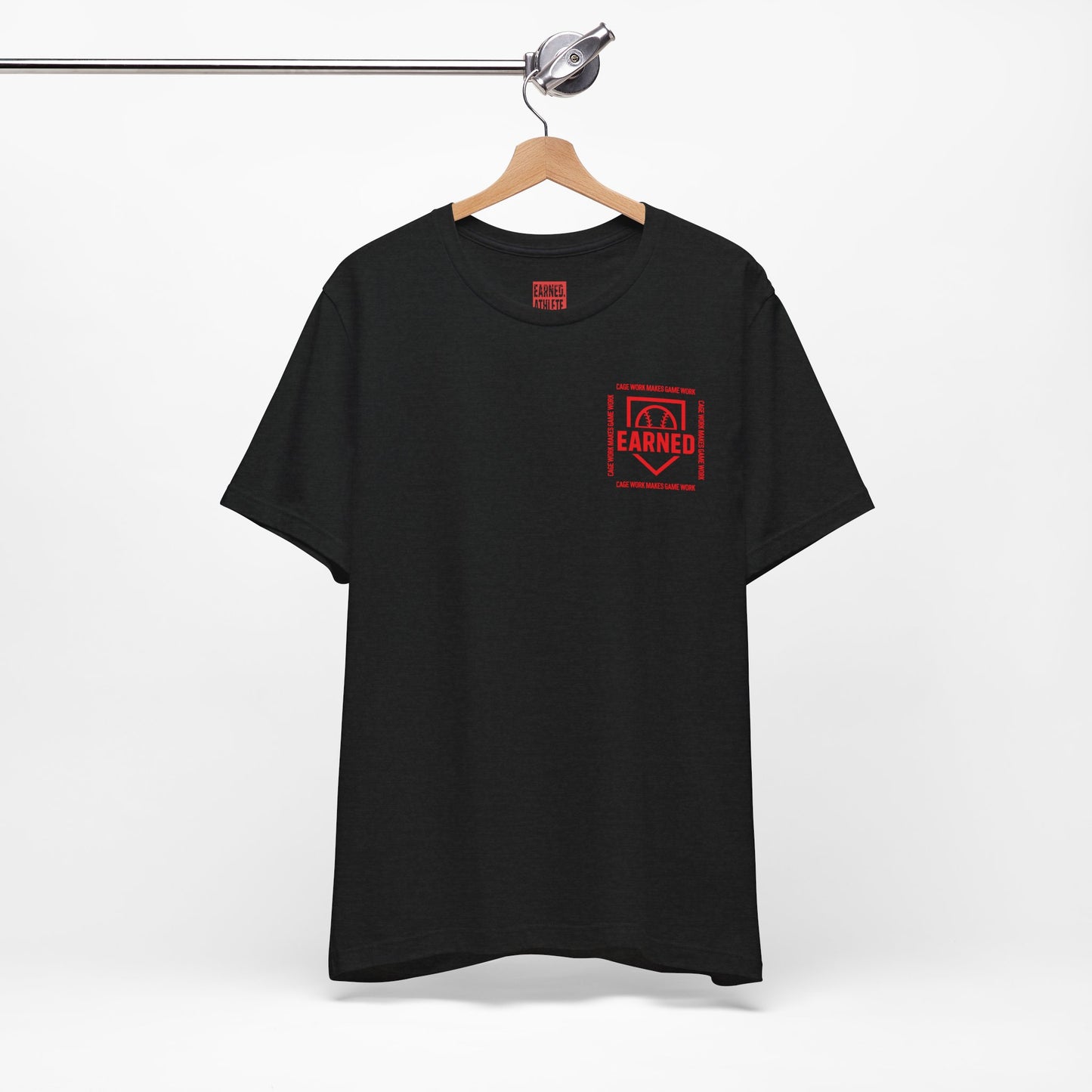 CAGE WORK MAKES GAME WORK Tee (Red Font)
