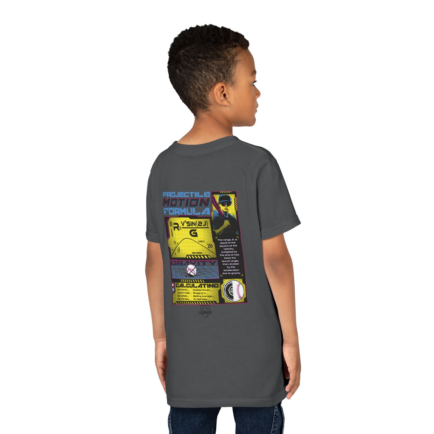 PROJECTILE MOTION FORMULA Youth Tee - BASEBALL IQ Collection