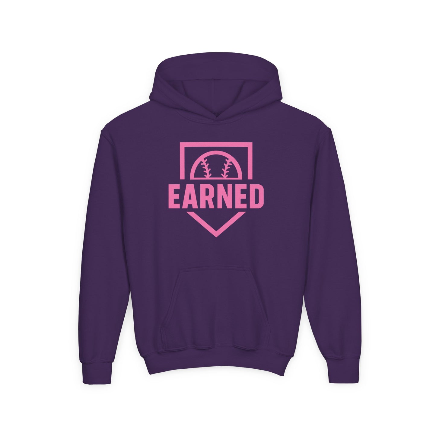 EARNED Logo Youth Hoodie (Hot Pink)