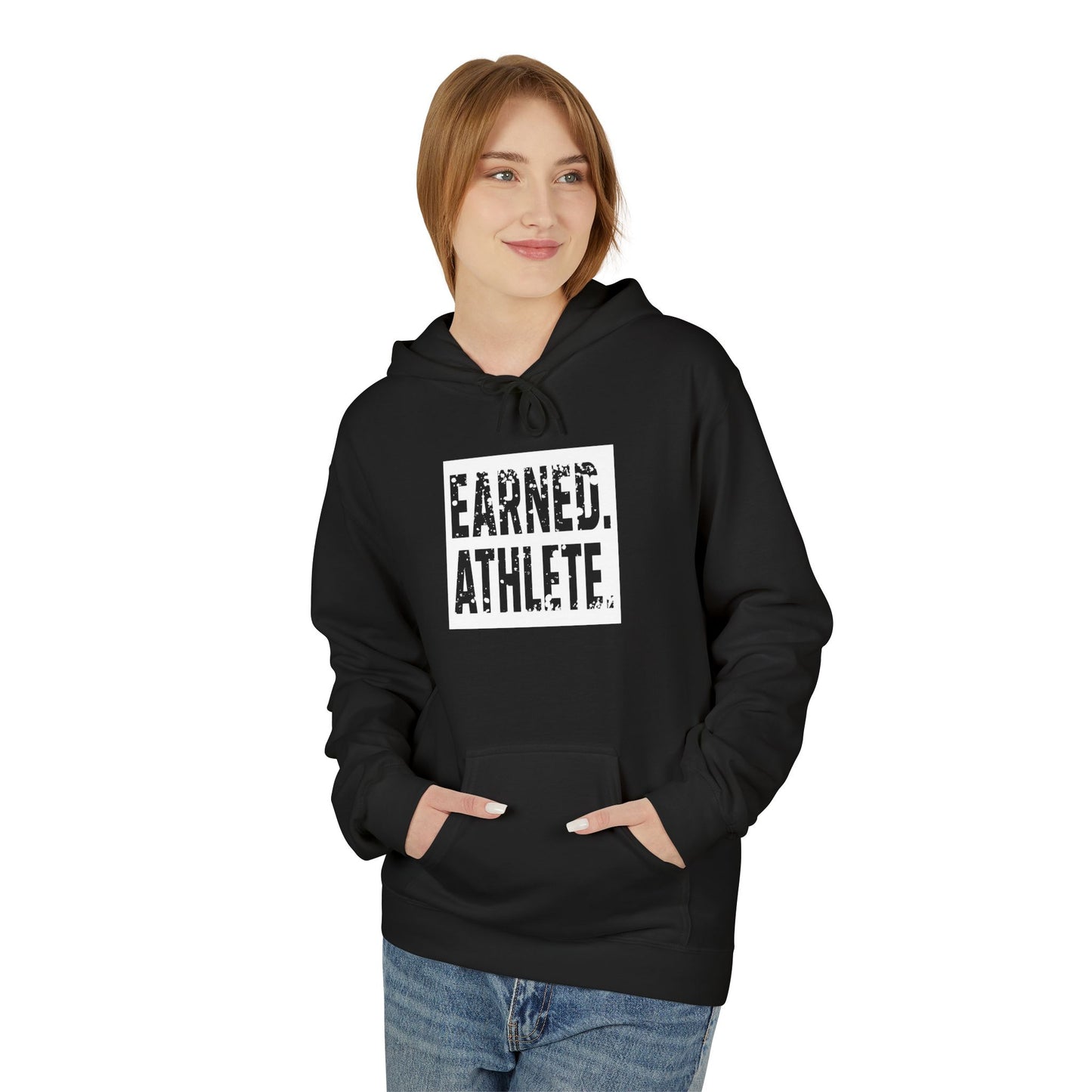 EARNED. ATHLETE. Hoodie (White Logo)